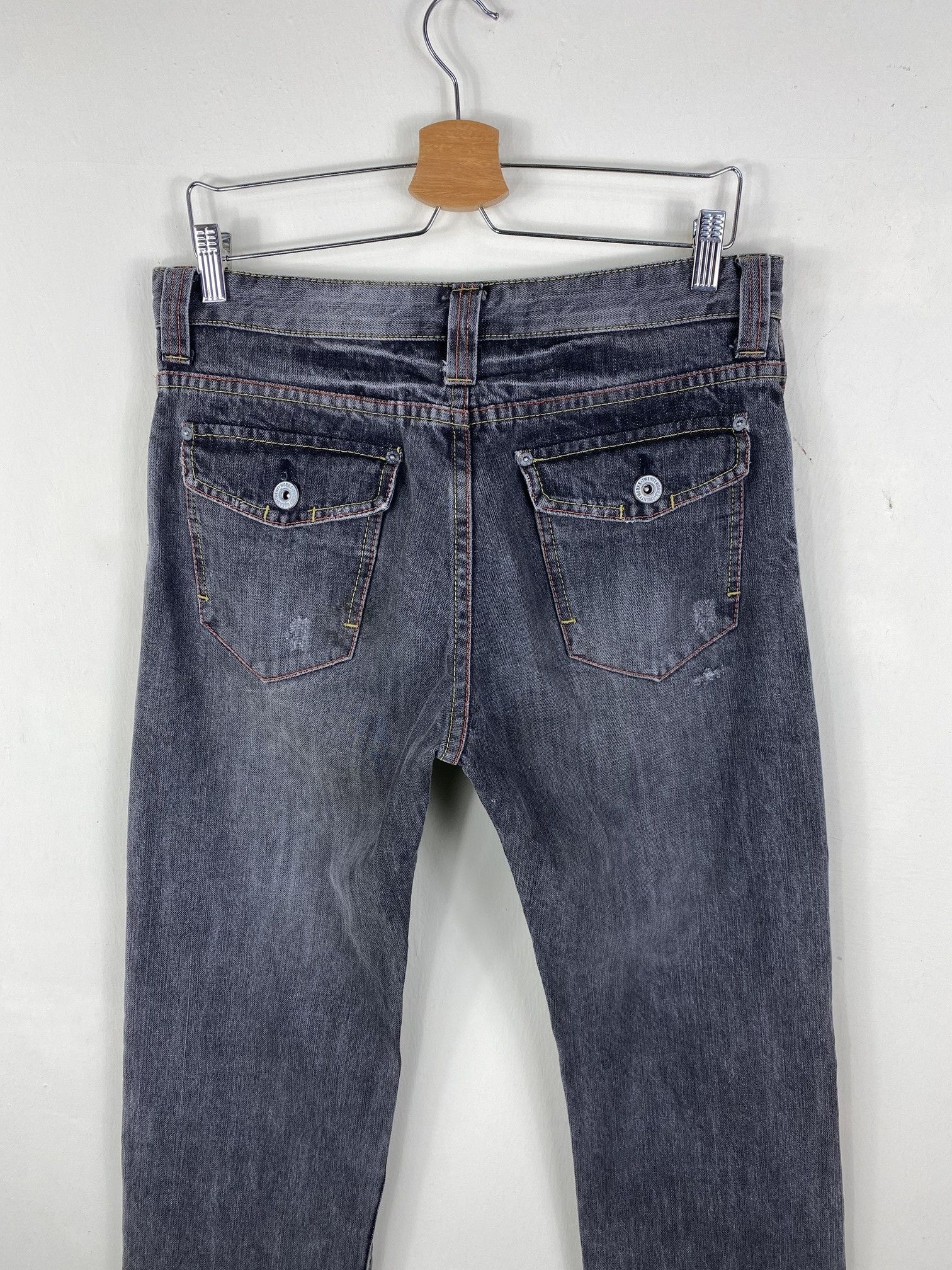 Japanese Brand Japan Twenty Works distressed doubleknee faded black jean Size US 32 / EU 48 - 9 Thumbnail