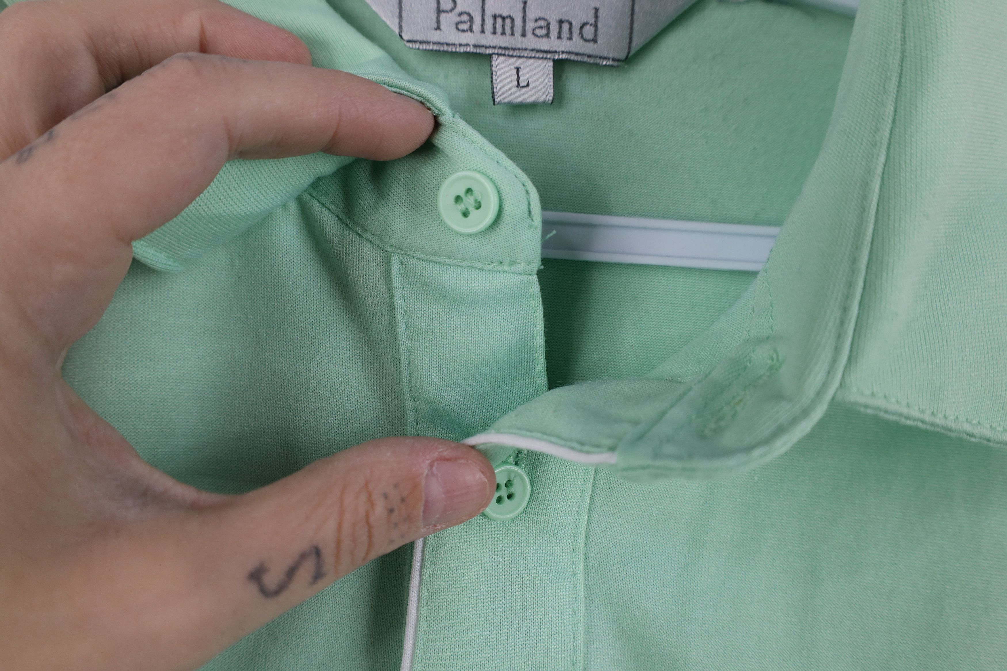 Vintage Vintage 90s Streetwear Knit Collared Golf Polo Shirt Green Size US L / EU 52-54 / 3 - 8 Thumbnail