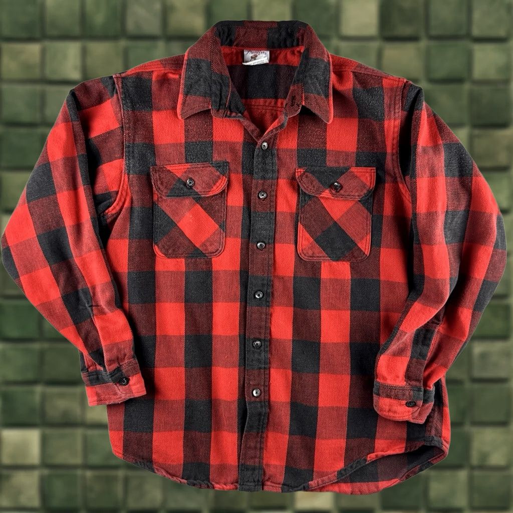 Vintage VINTAGE Prentiss Shirt Red Black USA L Flannel Button Up Workwear Mens 90s Size US L / EU 52-54 / 3 - 1 Thumbnail