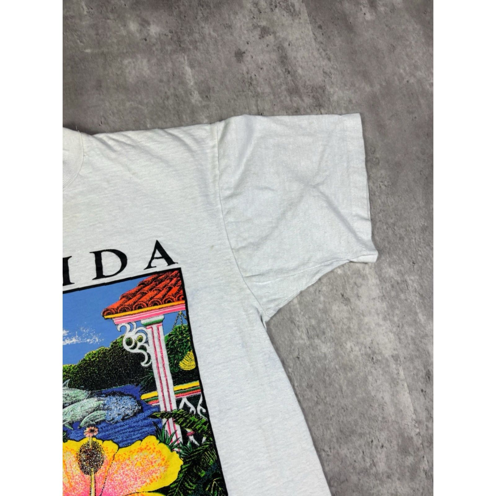 Vintage VINTAGE 90s Florida Beach T Shirt L White Cotton Graphic Print Crew Neck Short Sleeve Mens Size US L / EU 52-54 / 3 - 6 Thumbnail