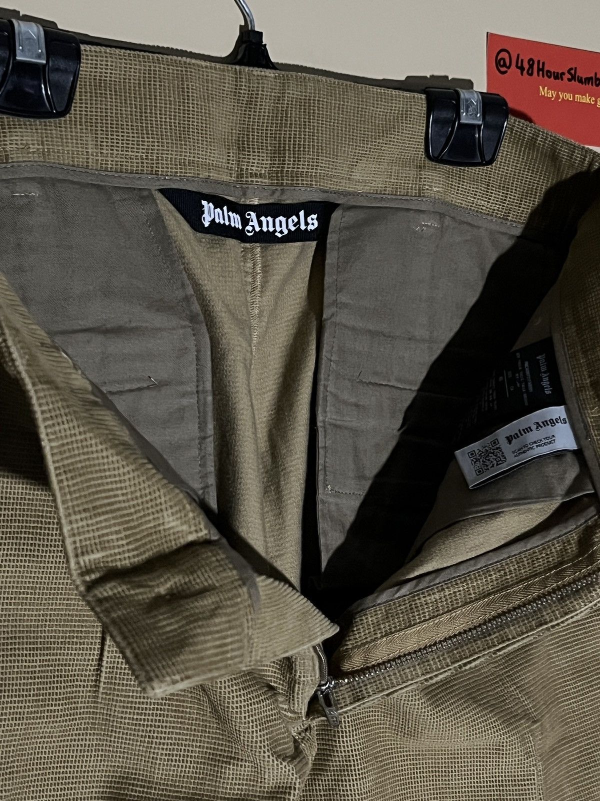 Palm Angels Palm Angels Micro Waffle Khaki Pants - 30W Size US 30 / EU 46 - 7 Thumbnail