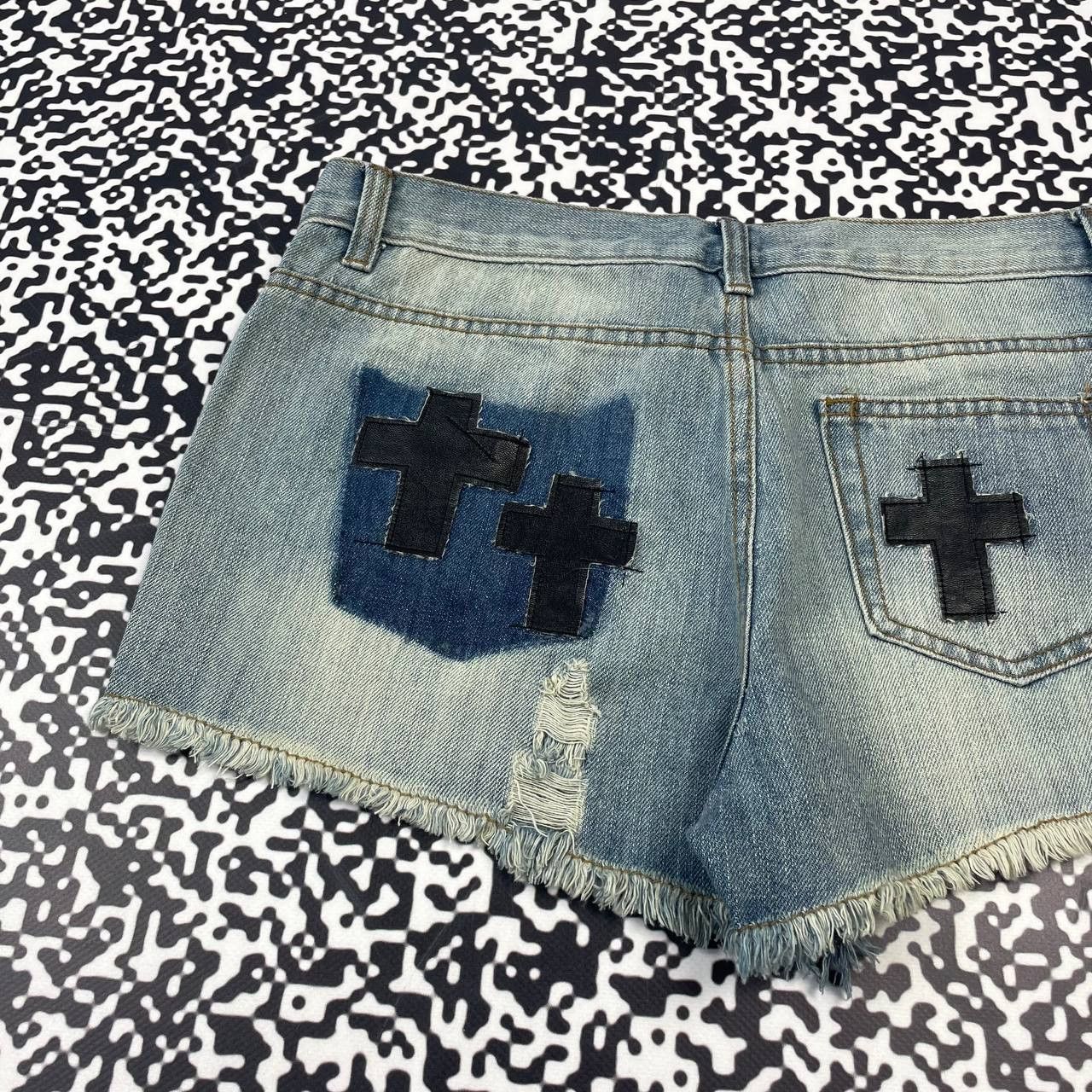 Seditionaries Vintage Y2K Japanese Cross Logo Mini Shorts Sexy Retro Style Size 29" - 11 Thumbnail