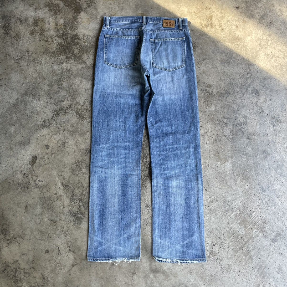 Gap 🔥Vintage Gap Stoned Washed Straight Cut Distress Denim Jeans Size US 31 - 4 Thumbnail