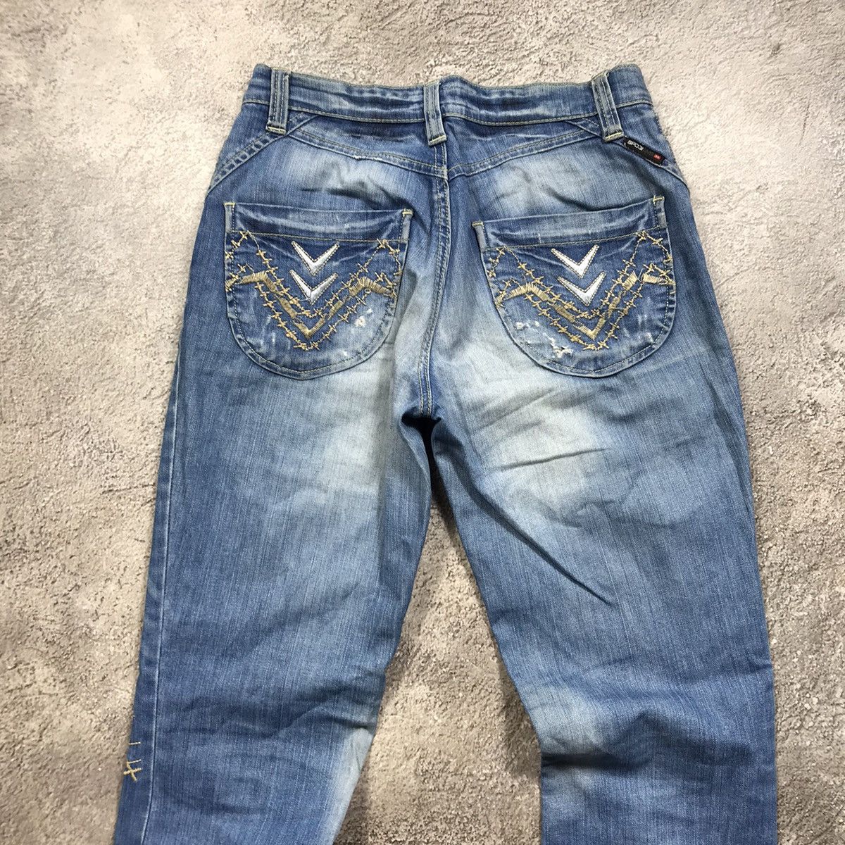 Vintage Vintage 90s Distressed Baggy Jeans Faded Blue Grunge Logo 29 Size 29" - 4 Thumbnail