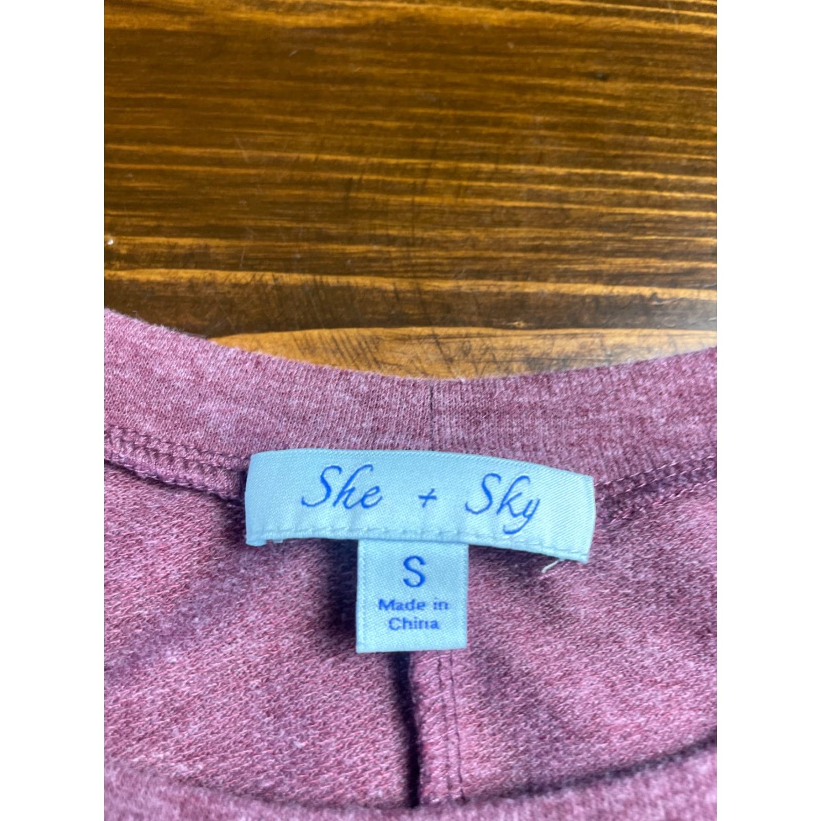Vintage She + Sky Sweater Womens Size Small Burgundy Asymmetrical Cowl Neck Pullover Size S / US 4 / IT 40 - 4 Thumbnail