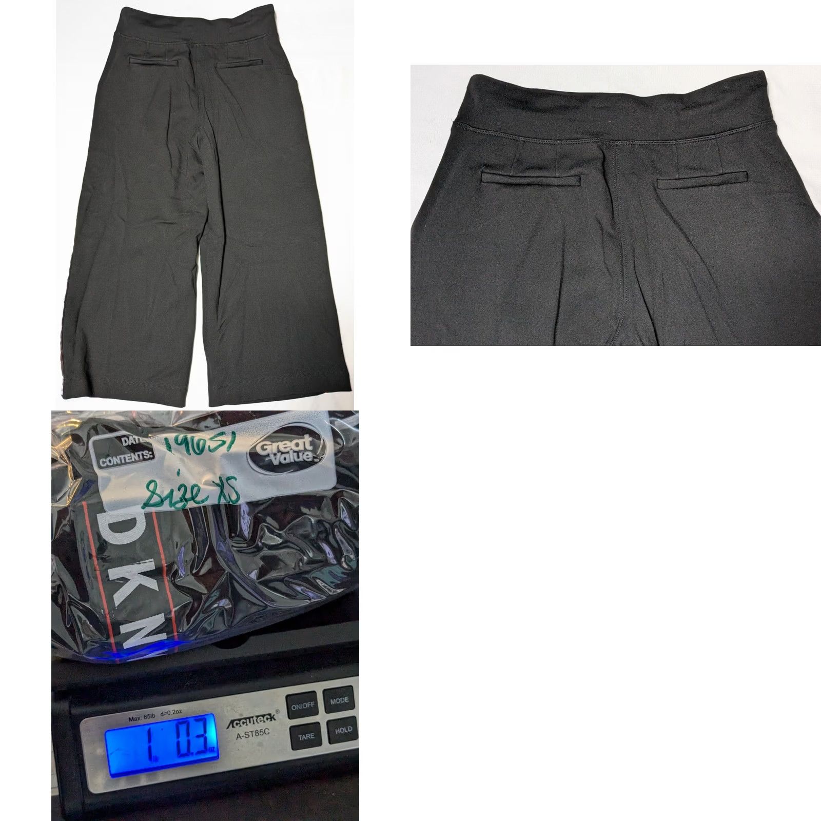 DKNY DKNY SPORT Women XS Black Tuxedo Stripe Wide-Leg Pull-On Cropped Pants Size 26" / US 2 / IT 38 - 9 Thumbnail