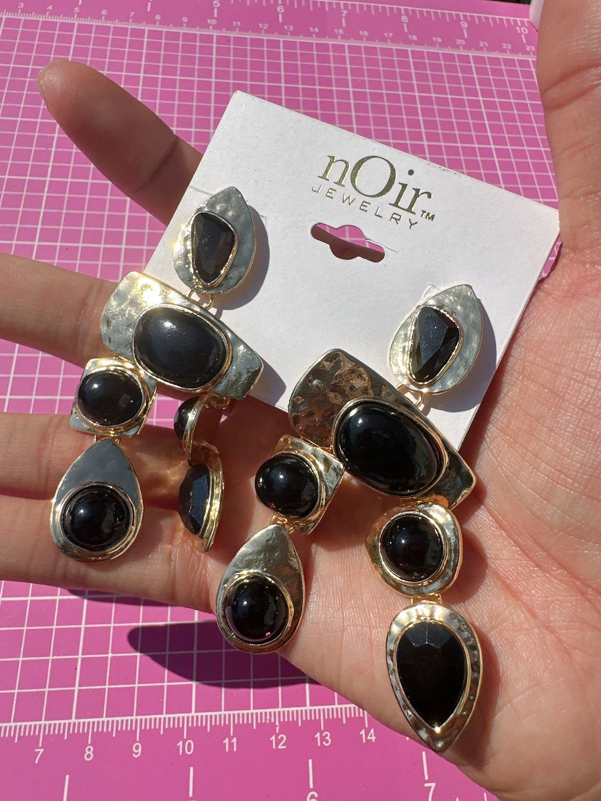 Designer nOir Jewelry Gold tone Black beads Earrings tassels drops Size ONE SIZE - 5 Thumbnail