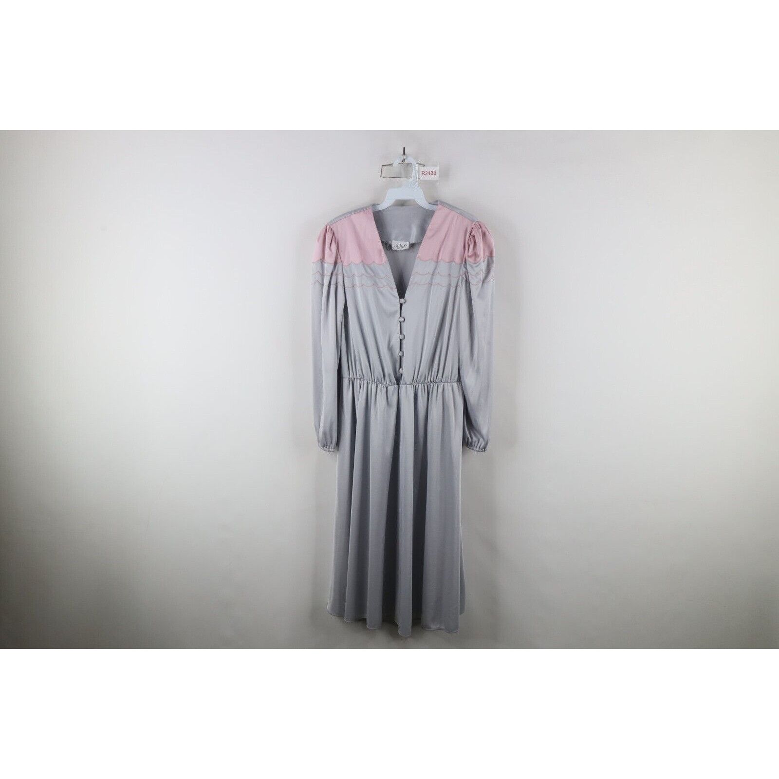 Vintage Vintage 80s 90s Mid Mod Distressed Cloud Knit Button Dress Size S / US 4 / IT 40 - 1 Thumbnail