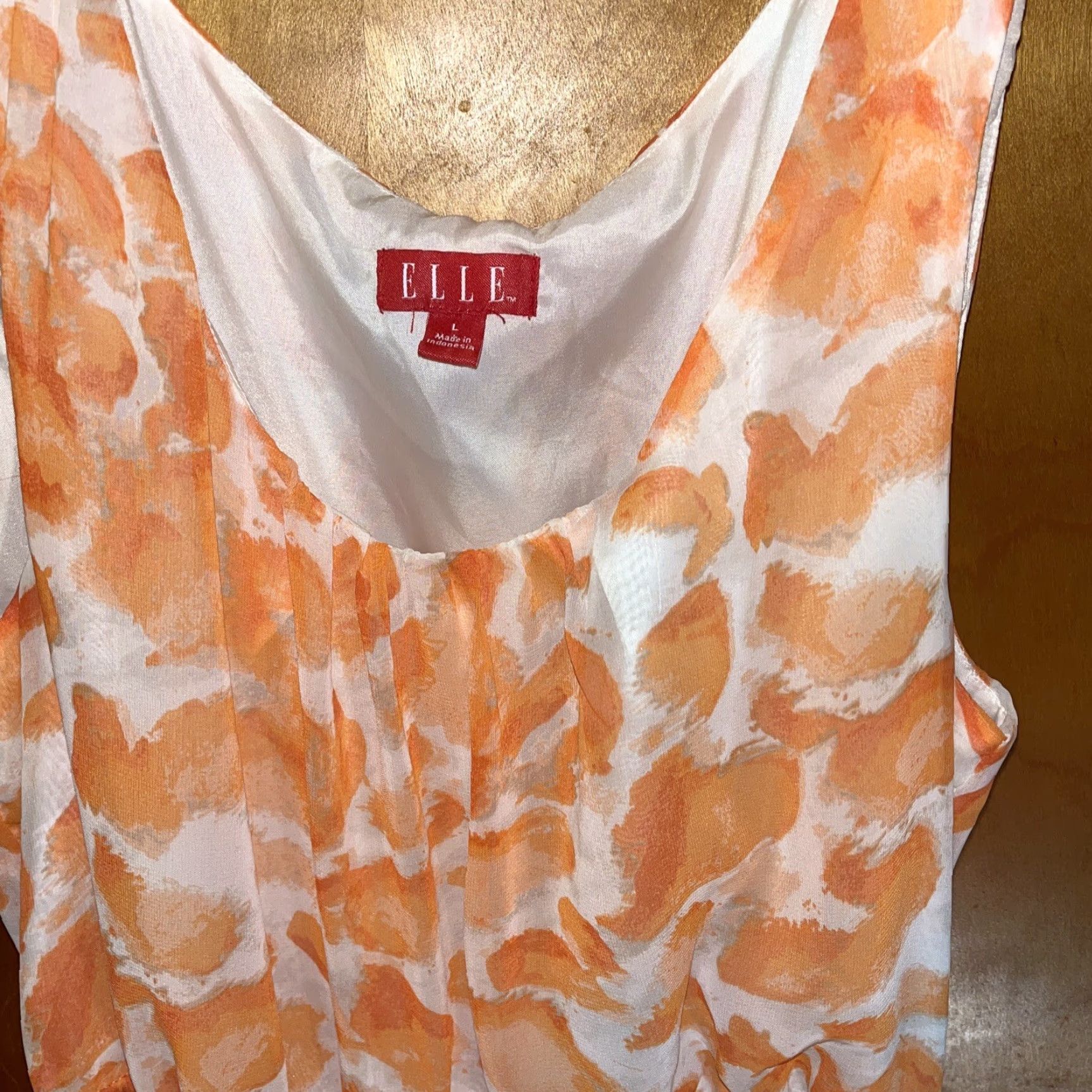 Vintage ELLE Sun Dress Women Large Sleeveless Polka Dot Casual Fit & Flare Summer Spring Fall Size L / US 10 / IT 46 - 2 Thumbnail