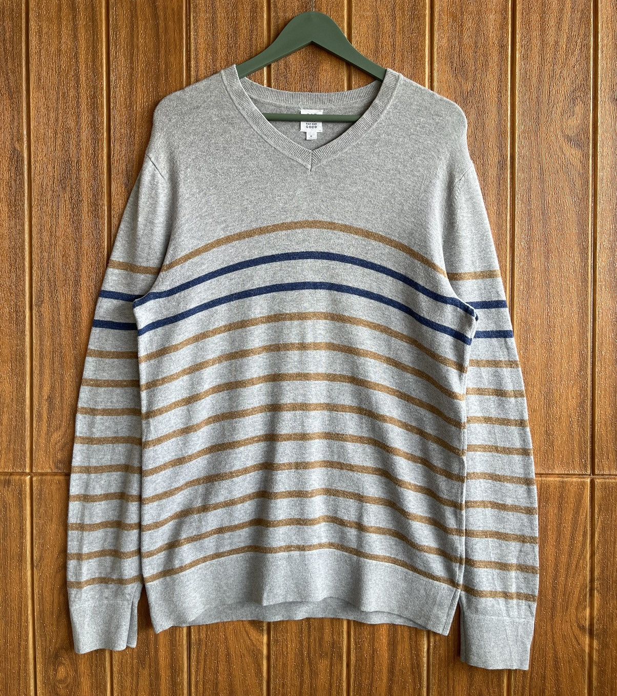 Gap 🔥GAP🔥Striped Sweatshirt V Neck Long Sleeve Tee Size US M / EU 48-50 / 2 - 2 Thumbnail
