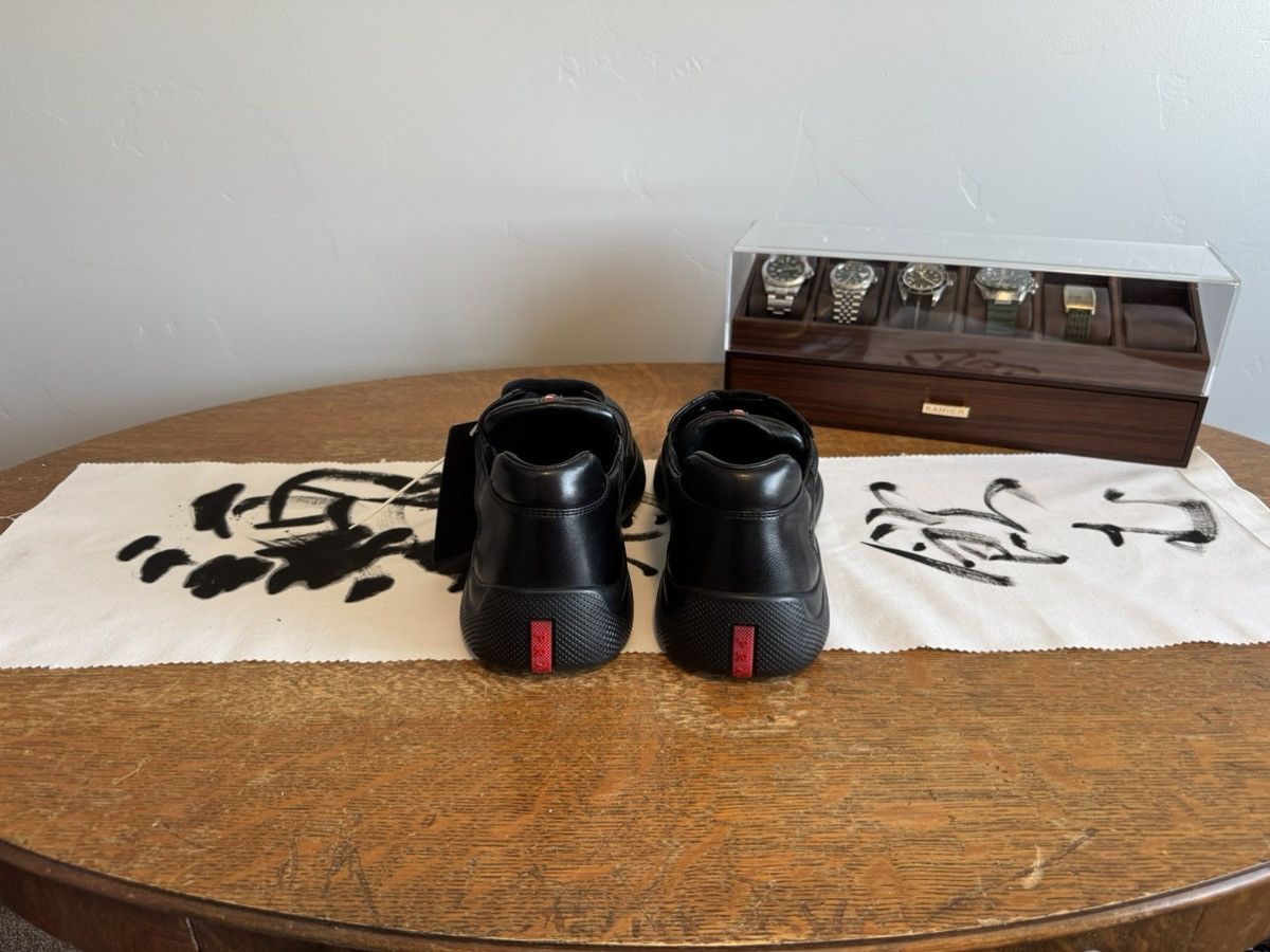 Prada Prada Black Leather Low-Top Sneakers New w/ Tags EU 43 Size US 10.5 / EU 43-44 - 3 Thumbnail