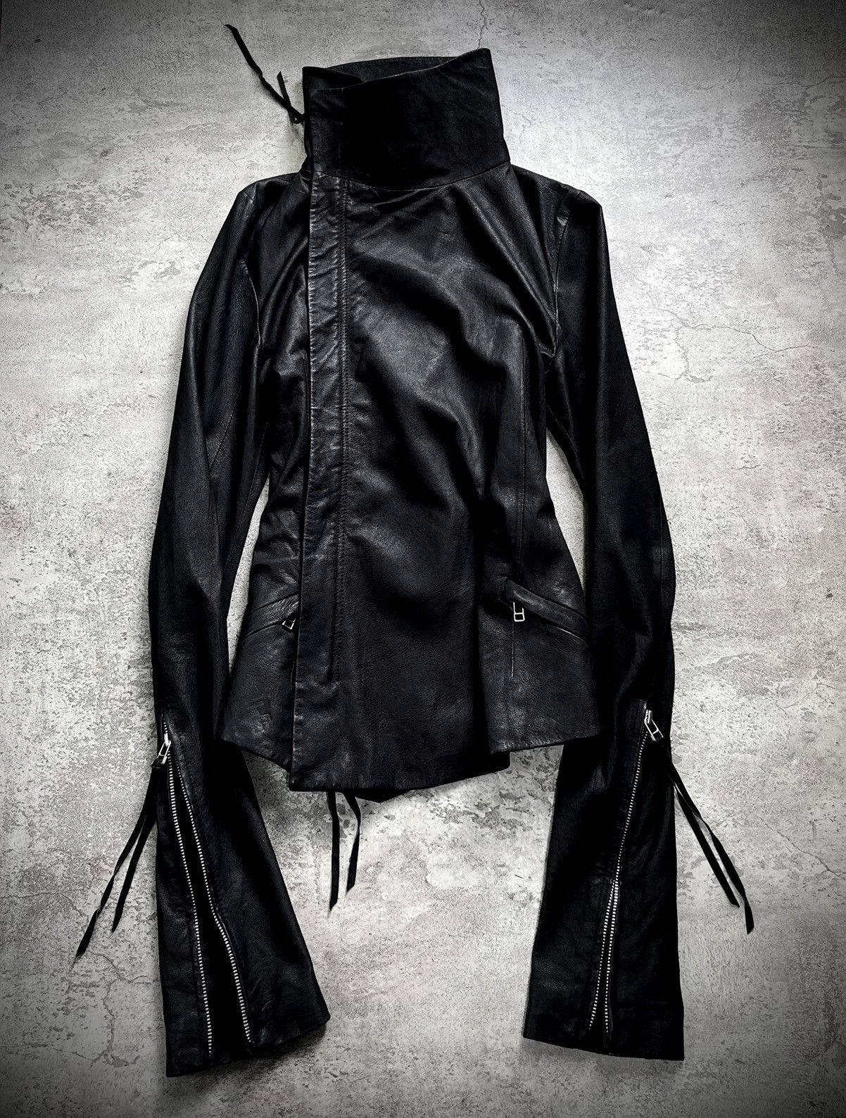†2000s EKAM Style Wzip Leather Jacket 2000s EKAM Style Wzip Leather Jacket 00s archive leather jacket