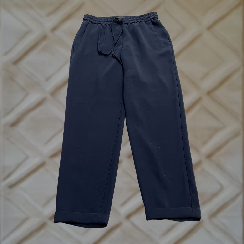 J.Crew J.Crew Drapey Elastic Waist Trouser Ankle Pants Womens 00 Navy Blue Tapered Leg Size 24" / US 00 / IT 34 - 1 Thumbnail