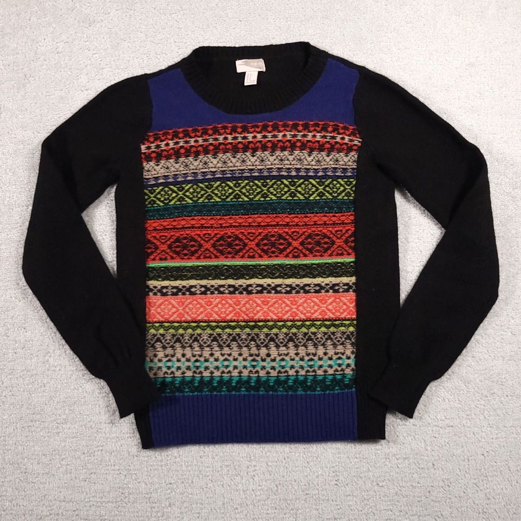 Forever 21 FOREVER 21 Sweater Women's Small Aztec Print Wool Blend Multicolor Size S / US 4 / IT 40 - 2 Thumbnail