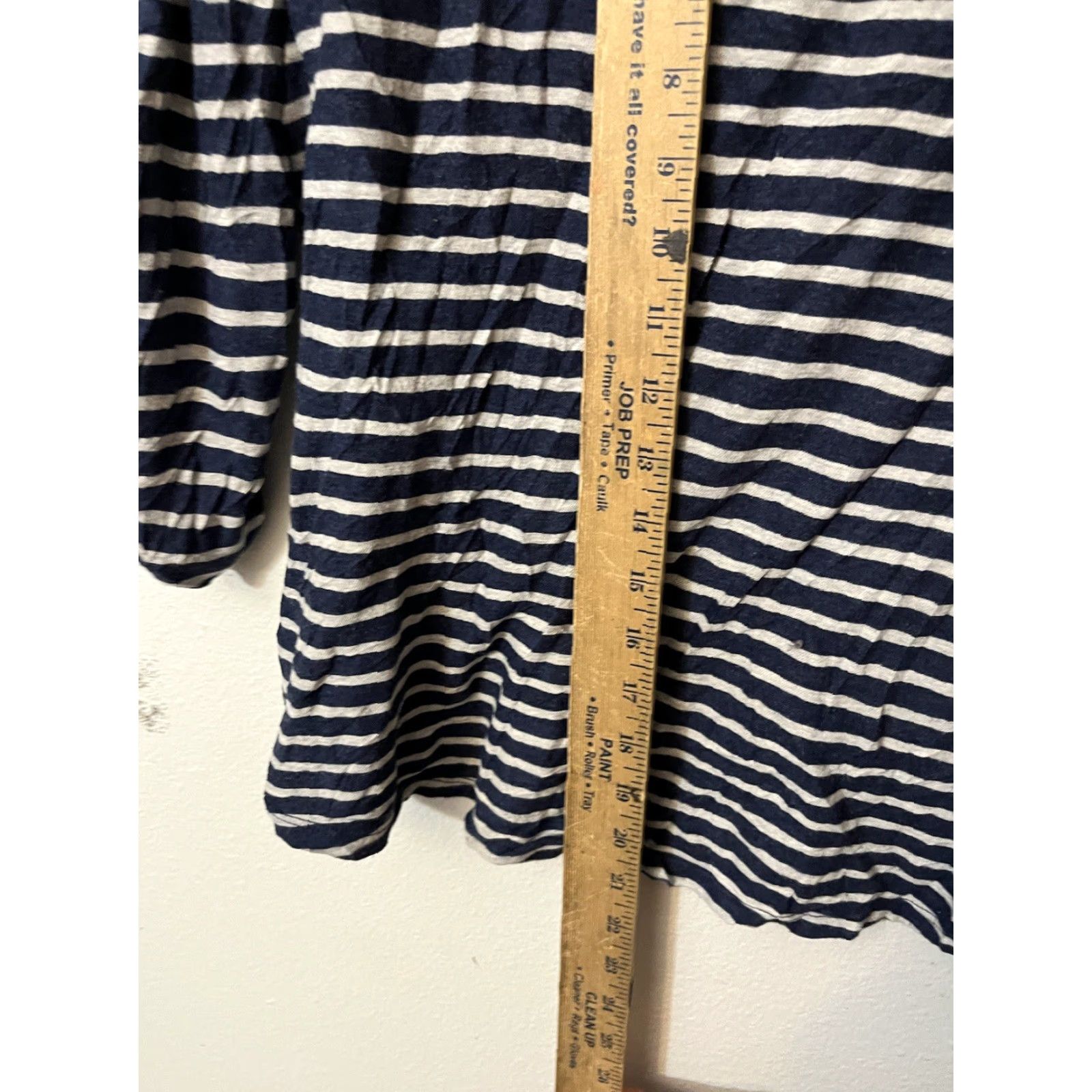 Ann Taylor Ann Taylor Blue striped 3/4 sleeve top Women M Round Neck Pullover Casual Business Workwear All Seasons Easy Care Size M / US 6-8 / IT 42-44 - 4 Thumbnail