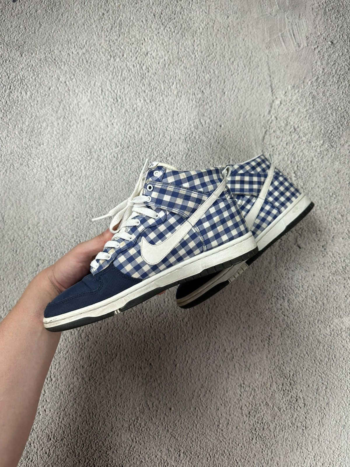 Nike Nike Dunk High VNTG Gingham Navy Check 2009 Size US 8 / IT 38 - 3 Thumbnail