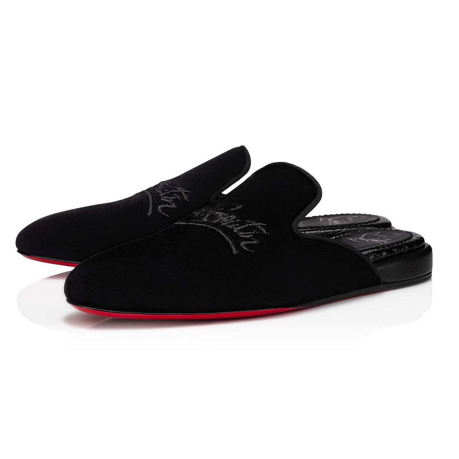 Christian Louboutin Christian Louboutin Navy Coolito Velvet Backless Loafer Size US 9 / EU 42 - 1 Thumbnail