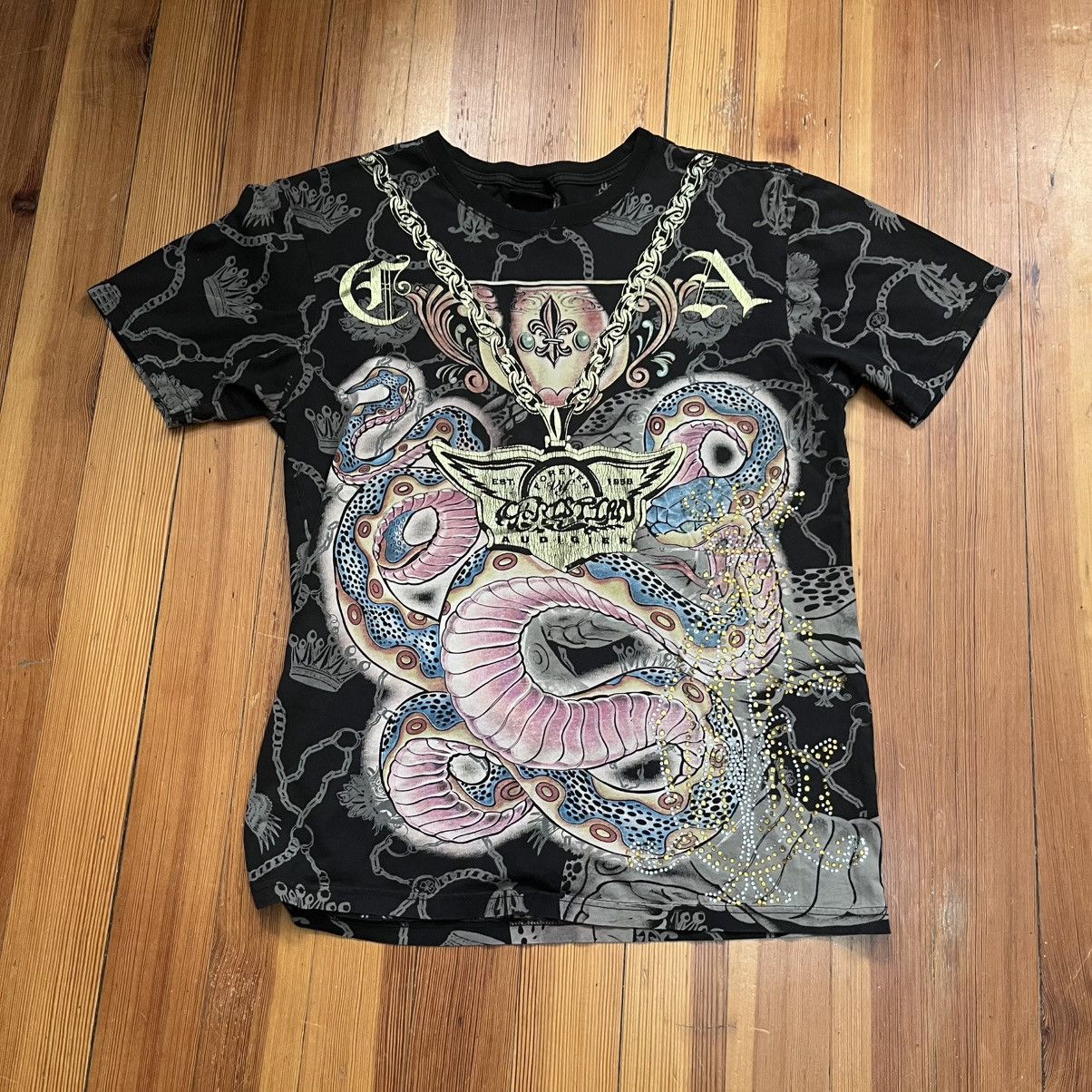 Christian Audigier Christian audigier snake AOP tee with rhinestones Size US L / EU 52-54 / 3 - 1 Thumbnail