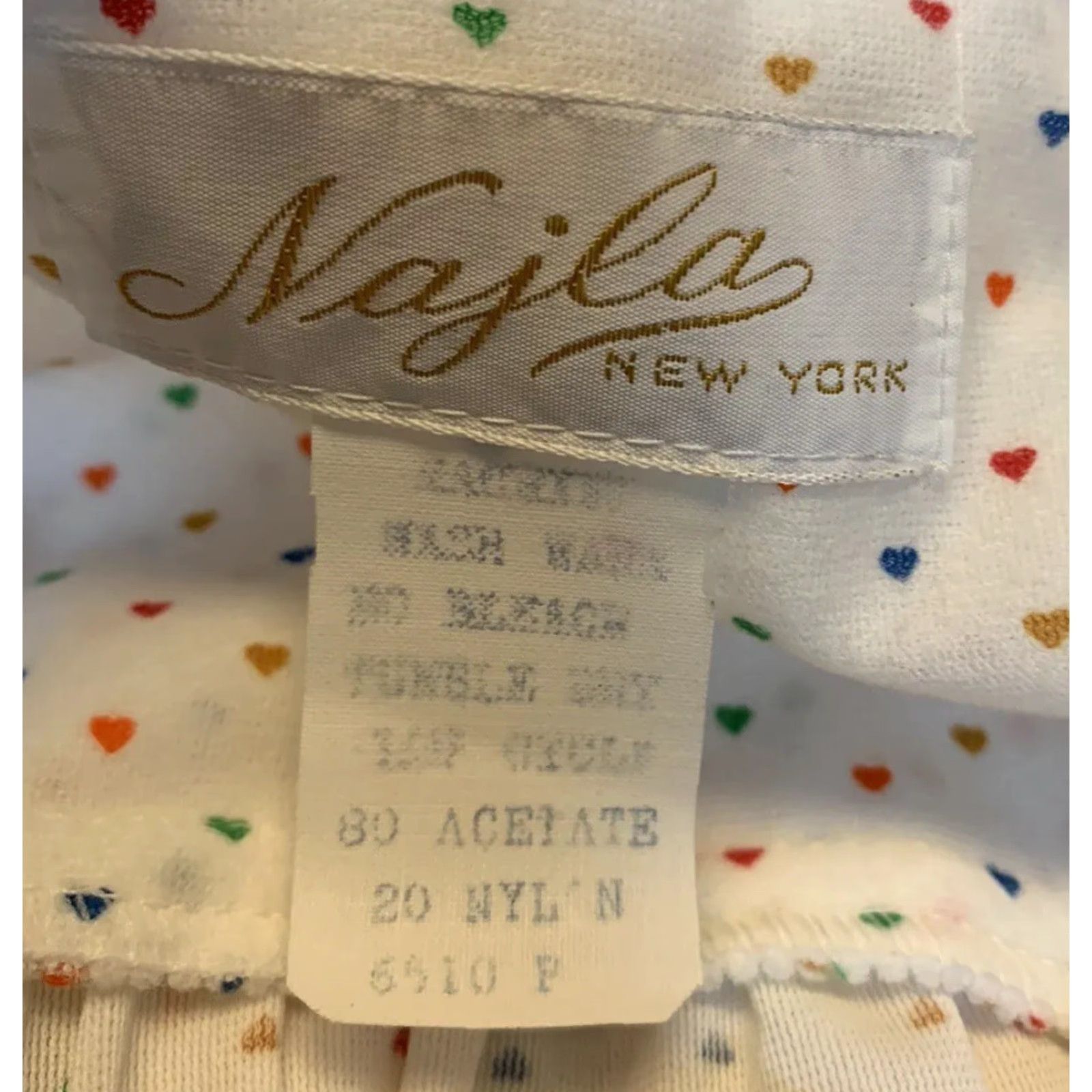 Etro VINTAGE Najla New York Brushed Nylon Long Retro Heart Print Nightgown S USA NOS Size ONE SIZE - 7 Thumbnail