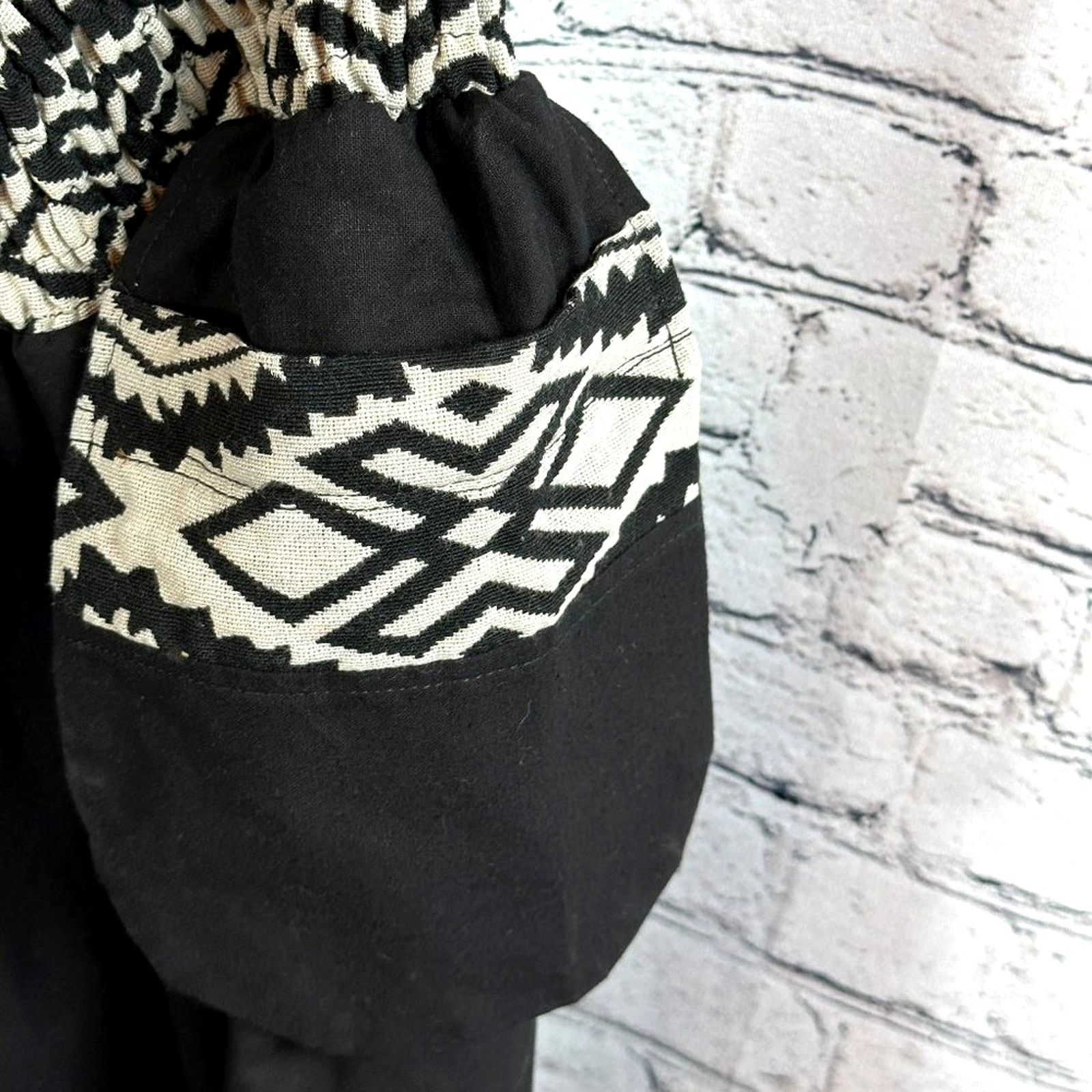 Other Wer bist du? Harem Pants Patterned Cuffs Black OS Size 29" - 13 Thumbnail