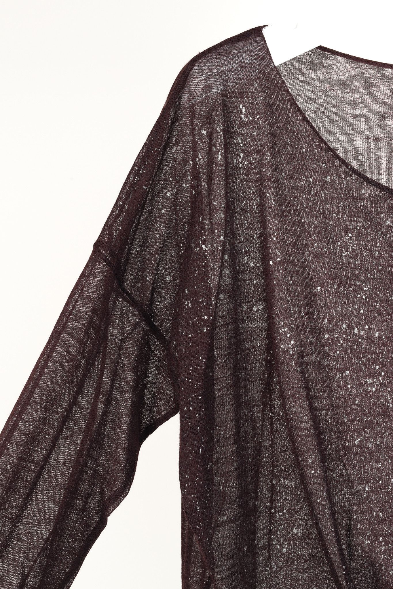Sarah Pacini Sarah Pacini Burgundy Metallic-Splatter Knit Sweater Size ONE SIZE - 5 Thumbnail