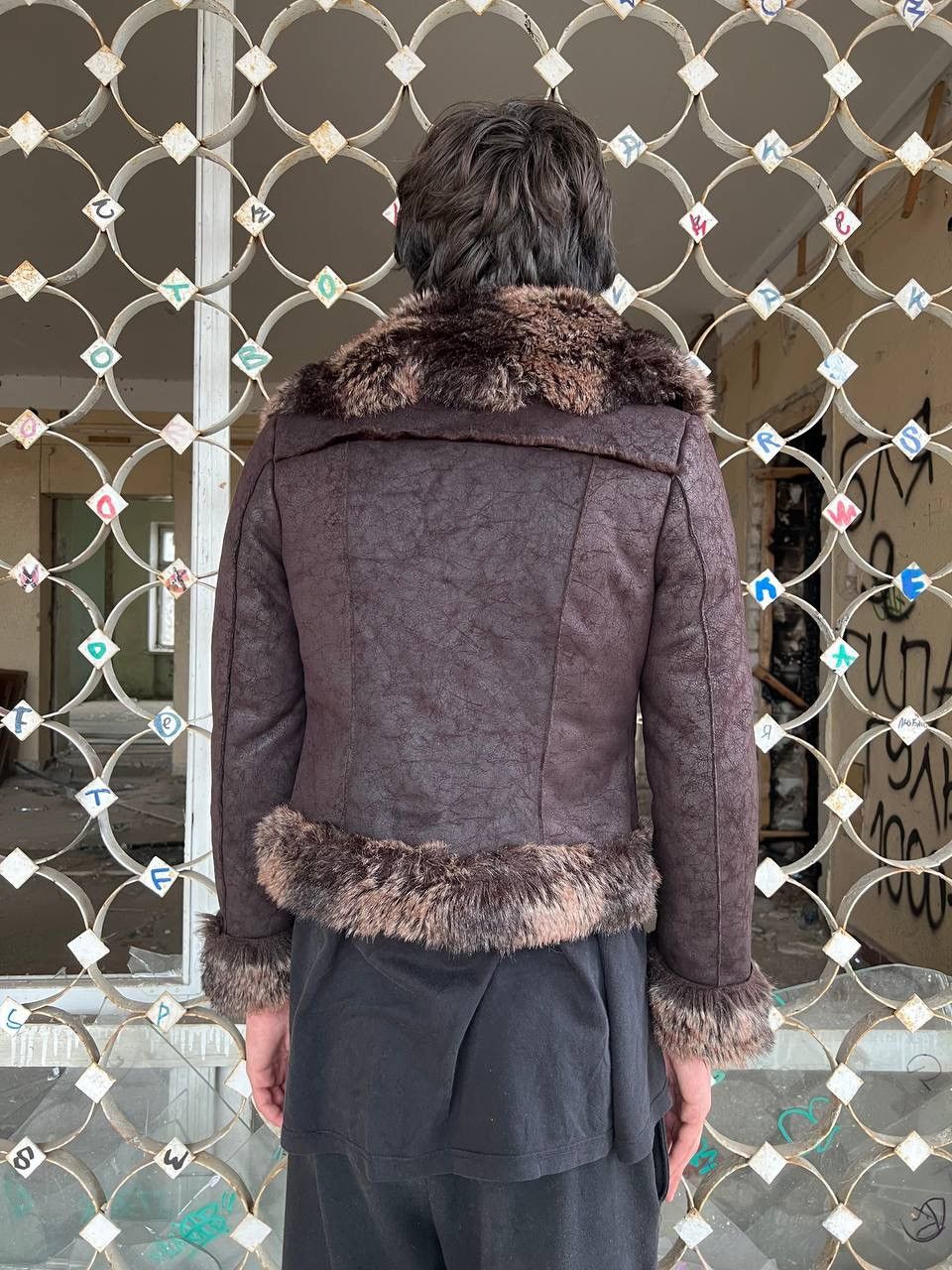 fur gimmick jacket ムートン goa LGB dia Y2K fur gimmick jacket