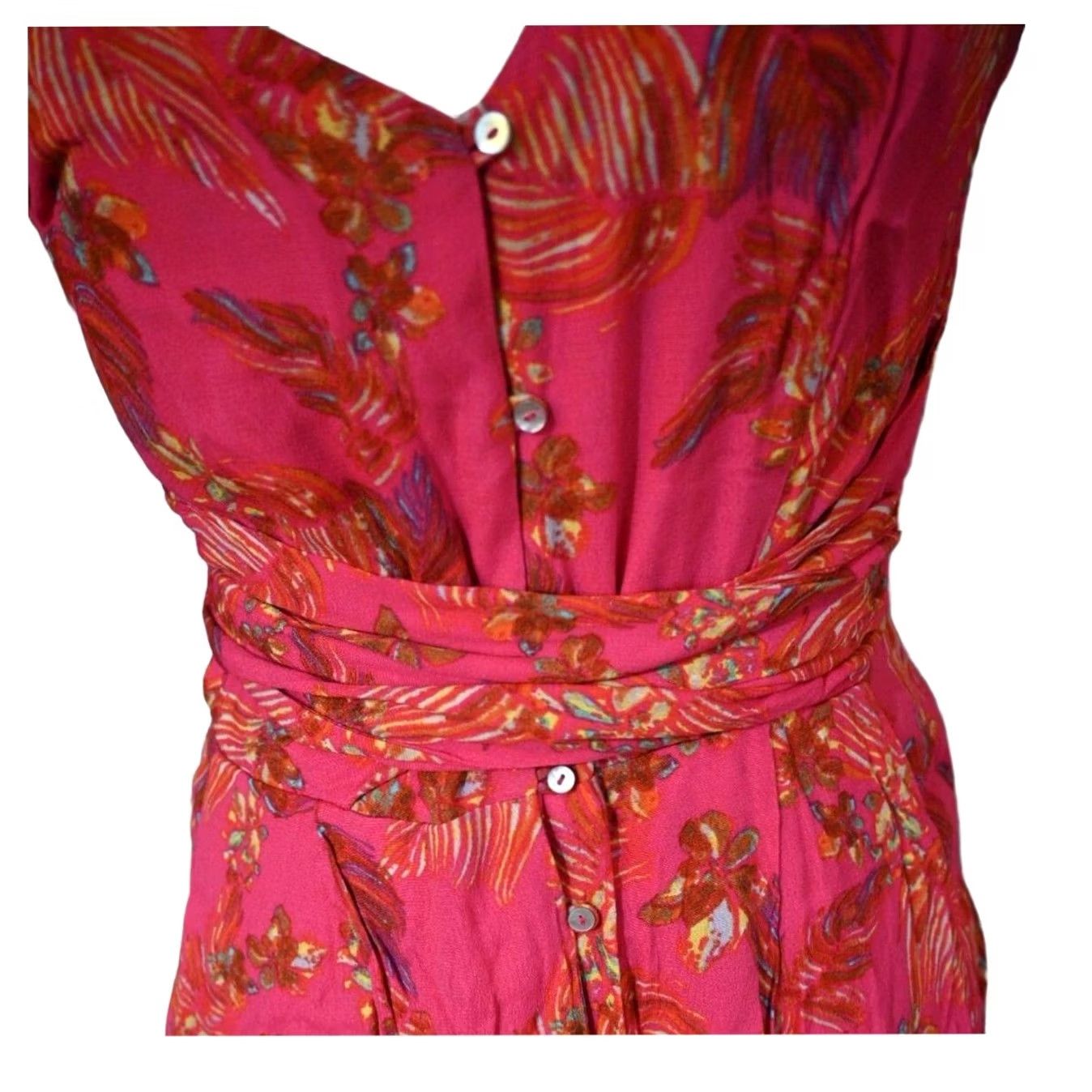 Free People Free People Women’s Jumpsuit Pink Floral Cropped Wide-leg 4 Tropical Style Summer Size 27" / US 4 / IT 40 - 3 Thumbnail