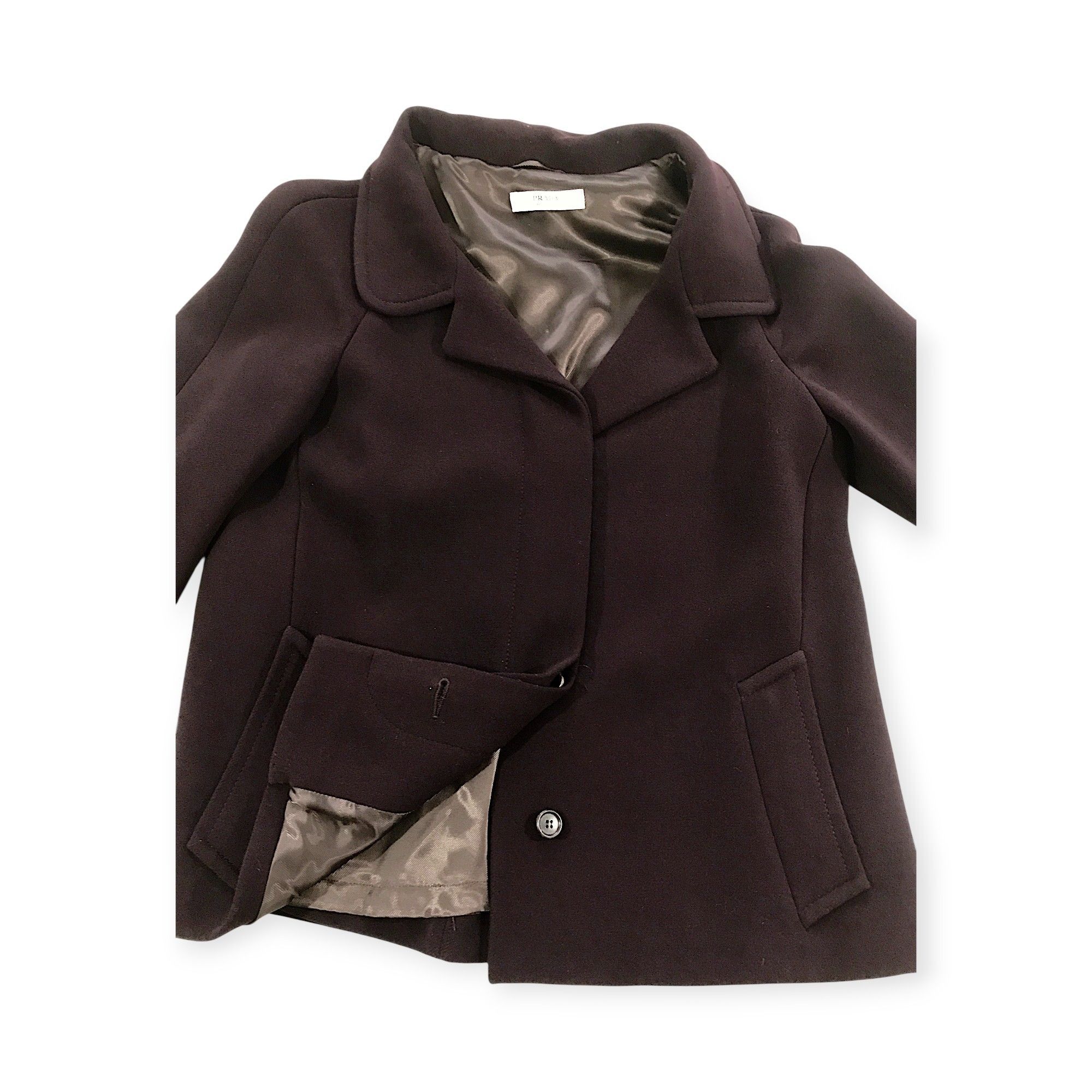 Prada Prada Wool Blend Swing Coat Jacket IT44 Burgundy Brown Made Size M / US 6-8 / IT 42-44 - 10 Thumbnail