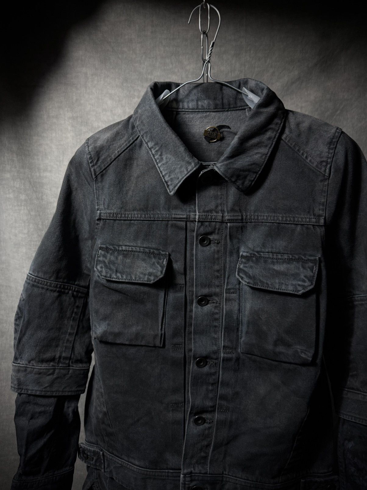 SIVA Siva 2012 Waxed Layered Multi-Panel Denim Jacket Size US S / EU 44-46 / 1 - 2 Thumbnail