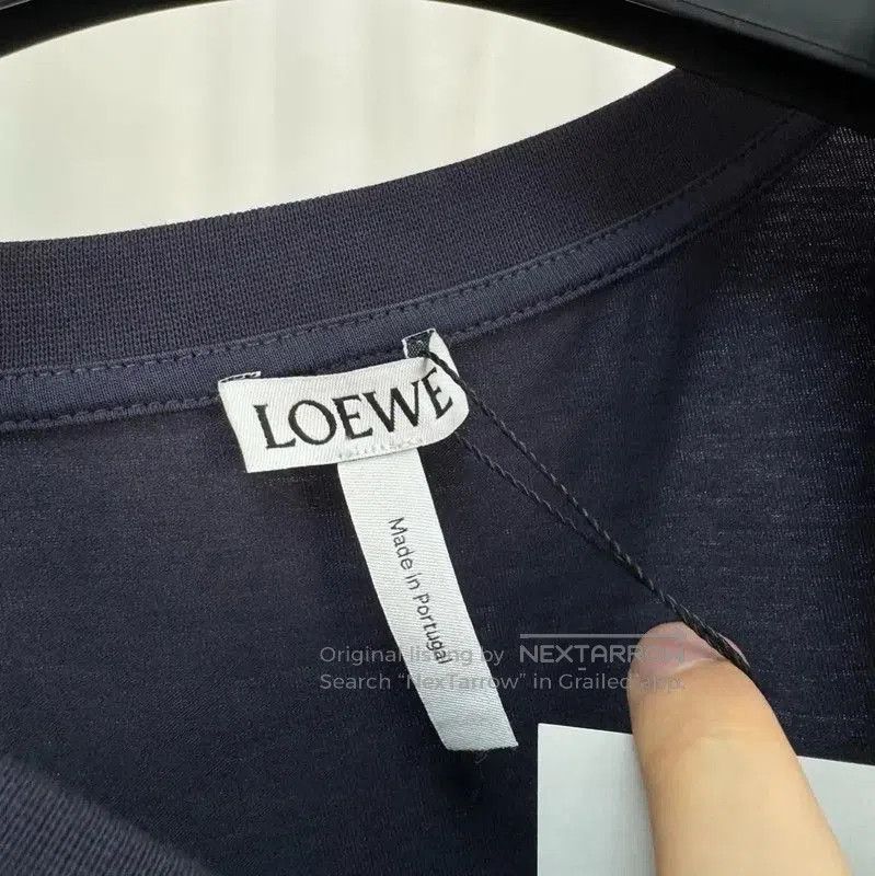 Loewe Loewe Navy Cotton Logo Short Sleeve T-Shirt . Size XS / US 0-2 / IT 36-38 - 5 Thumbnail