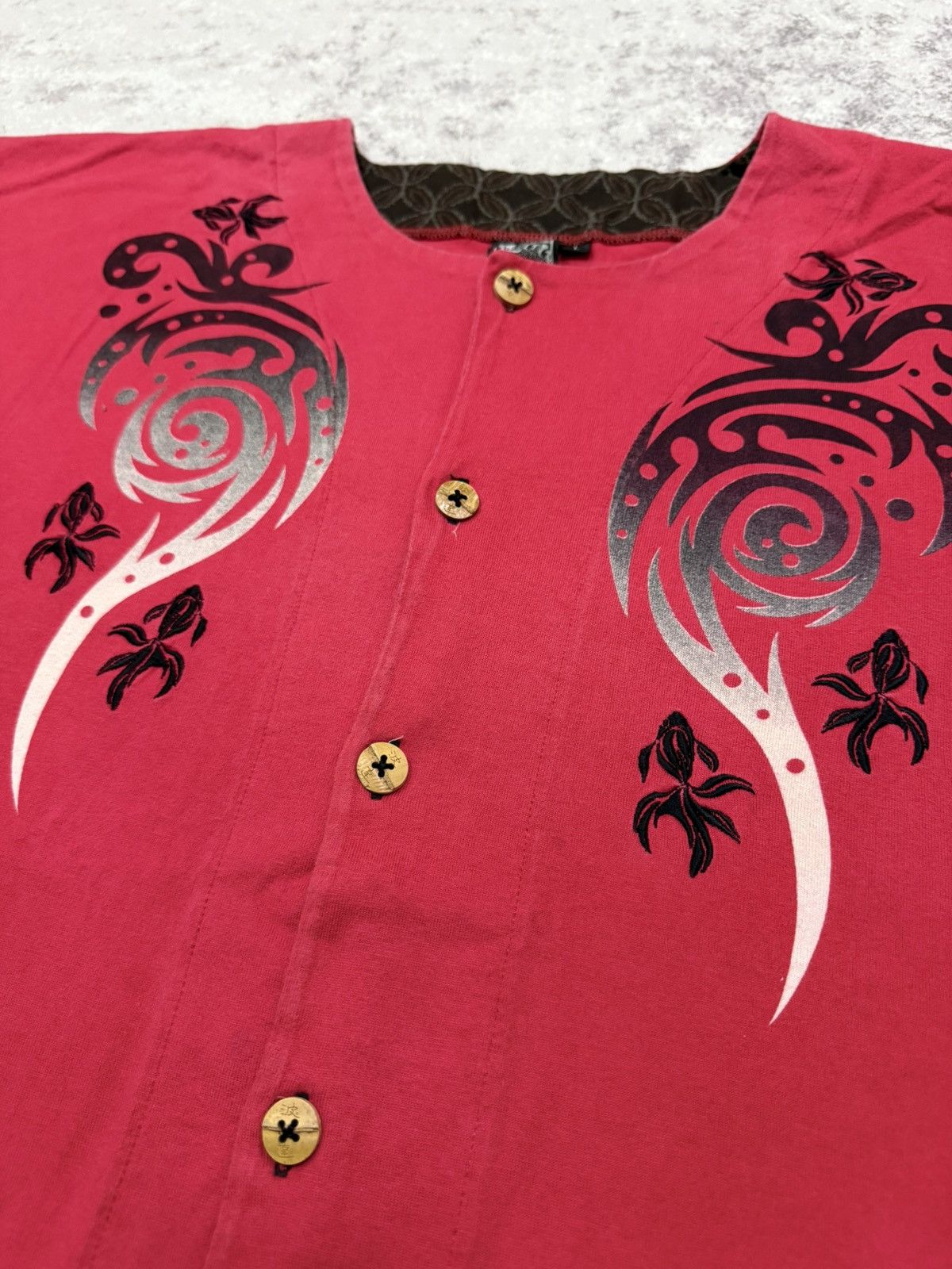 Japanese Brand Vintage No wave no life sukajan button up shirt Size US S / EU 44-46 / 1 - 4 Thumbnail