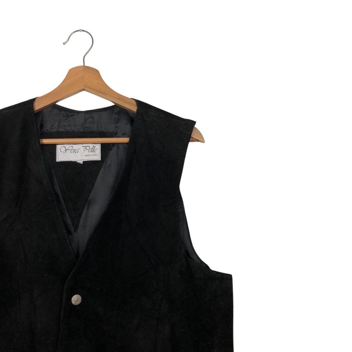 Japanese Brand 📌Vintage Vera Pelle Biker Vest Genuine Leather Utility Wear Size US L / EU 52-54 / 3 - 7 Thumbnail