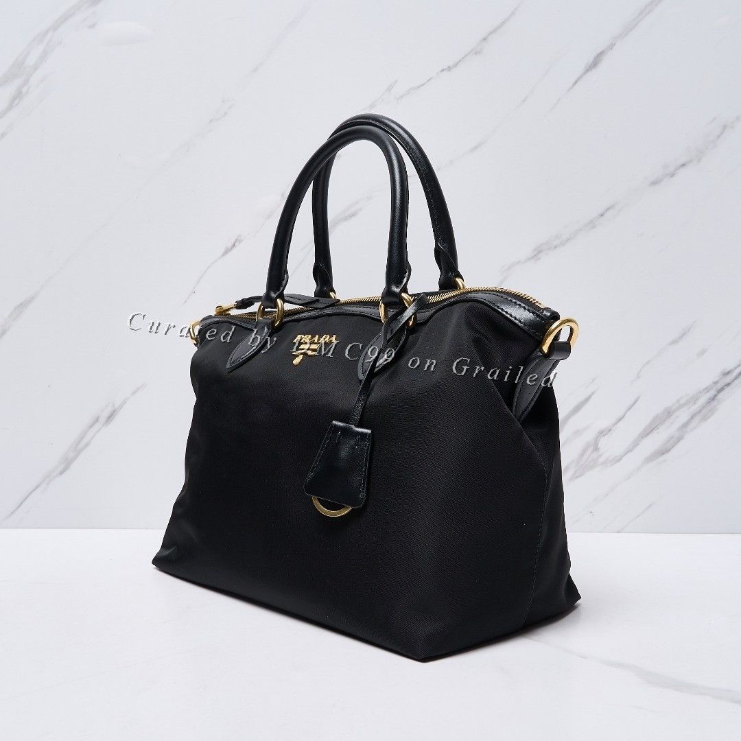 Prada Prada Black Gold Logo Tote Bag Size ONE SIZE - 4 Thumbnail