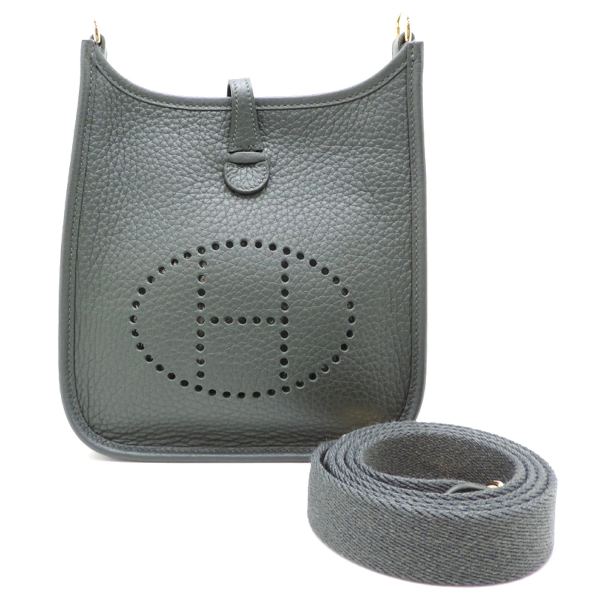 Hermes Hermes Evelyne TPM Amazone K stamp, 2025 model, women's shoulder bag, Taurillon Clemence leather, Vert Mangrove (gray) Size ONE SIZE - 1 Thumbnail