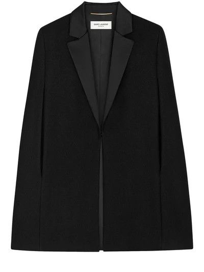 Saint Laurent Paris o1bcso1str1124 Tuxedo Cape In Wool in Black Size M / US 6-8 / IT 42-44 - 1 Thumbnail