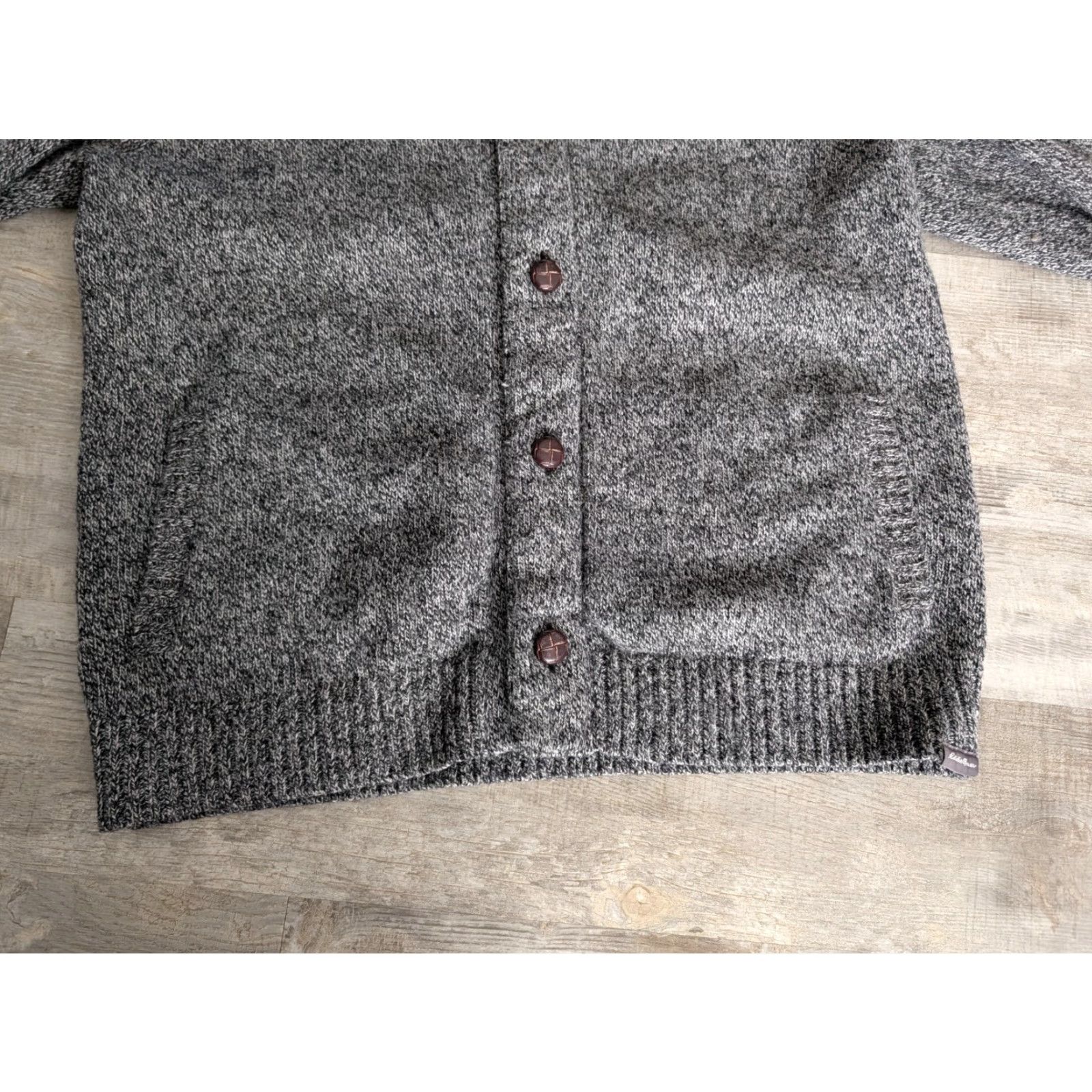 Eddie Bauer Eddie Bauer Mens Cardigan Sweater Shawl Collar Button Front Knit Gray L Wool Blend Size US L / EU 52-54 / 3 - 5 Thumbnail