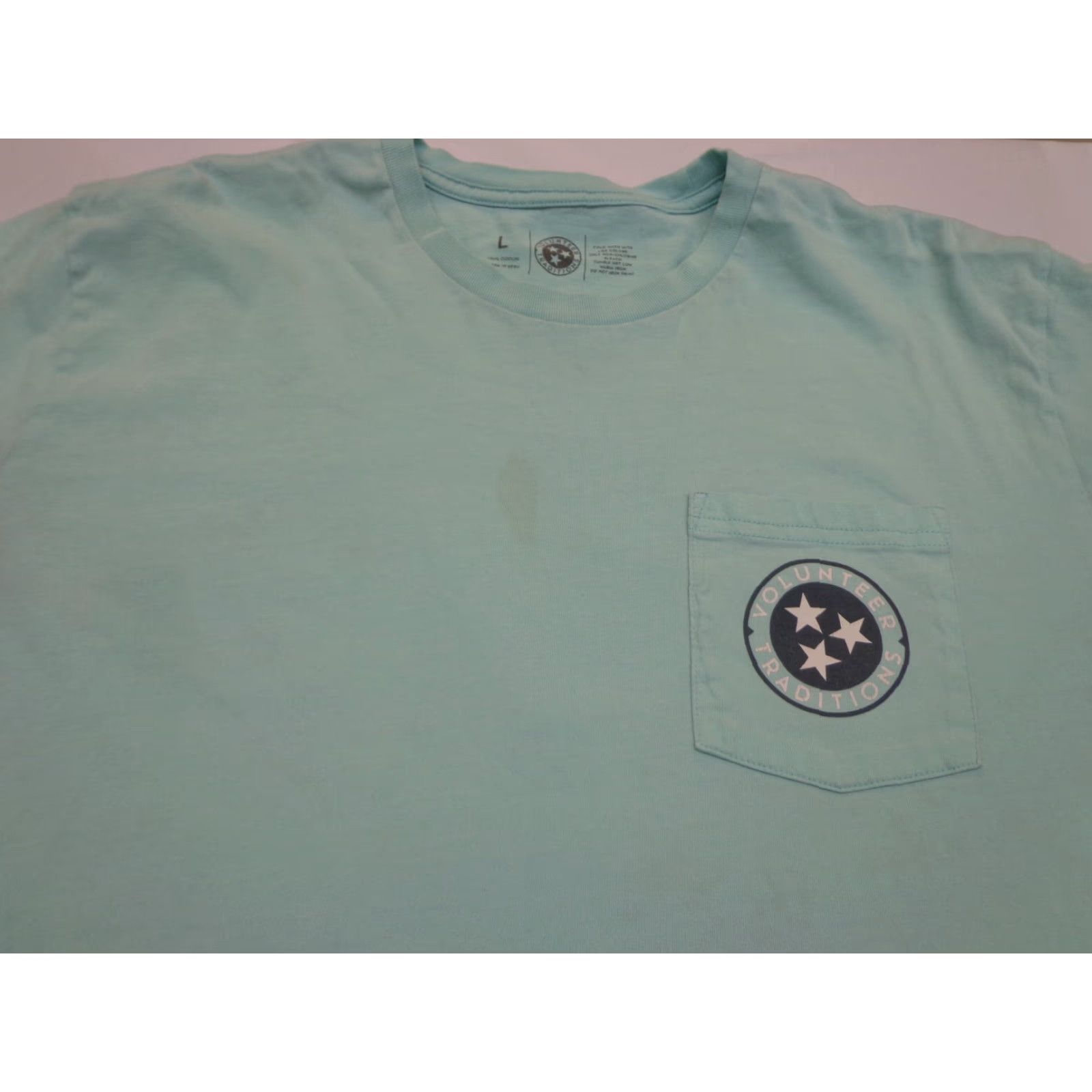 Vintage Volunteer Traditions Tri-Star Graphic Pocket T Shirt - L Mens Blue Size US L / EU 52-54 / 3 - 2 Thumbnail