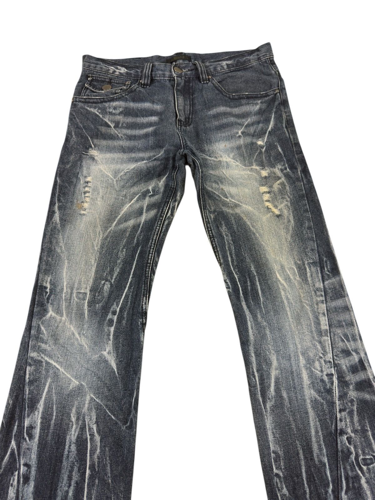 Japanese Brand Black Baccara tornado mart style spiral flare jeans Size US 34 / EU 50 - 4 Thumbnail