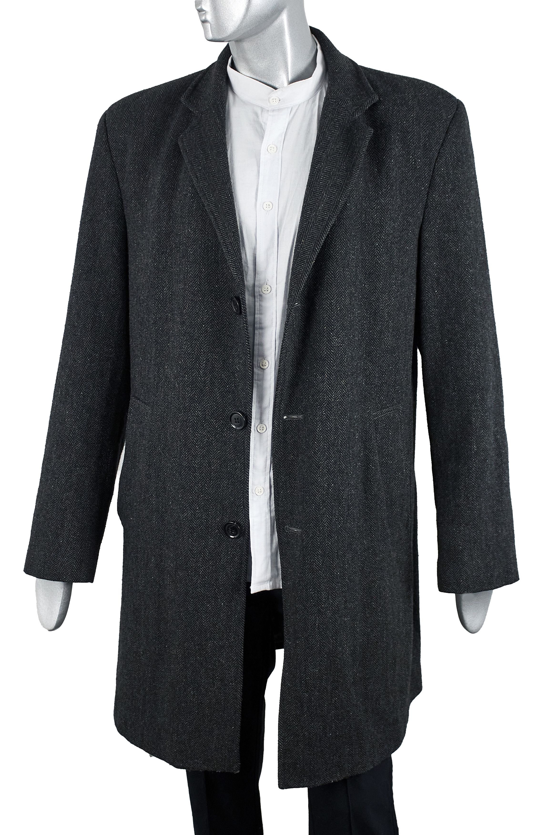 Vintage Men's luxury Y2K gray wool coat Frederik Anderson Copenhagen Size US XL / EU 56 / 4 - 5 Thumbnail