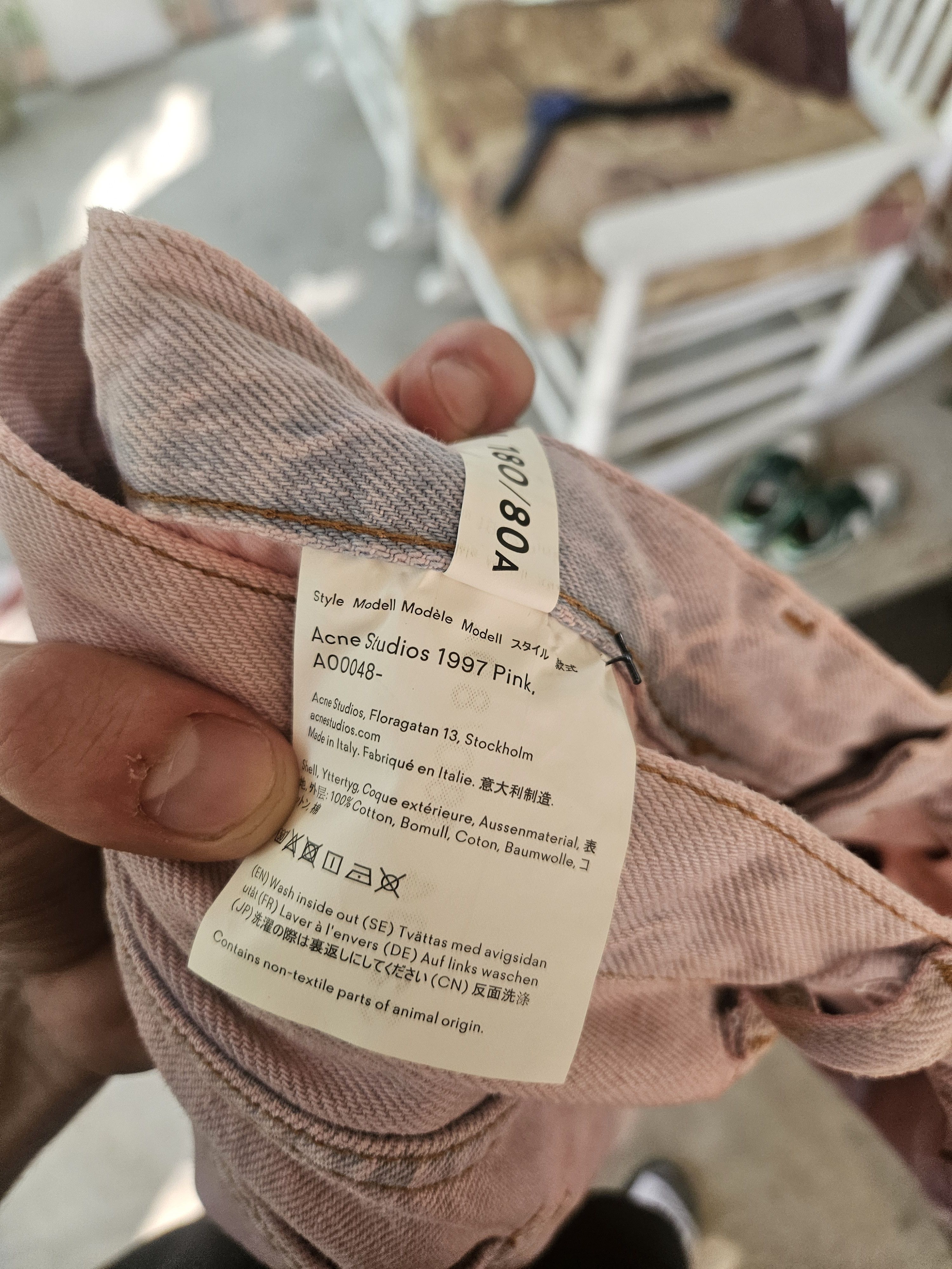 Acne Studios Blå Konst 1997 Pink Chalk A00048 Patch Denim Jeans Size US 34 / EU 50 - 11 Thumbnail
