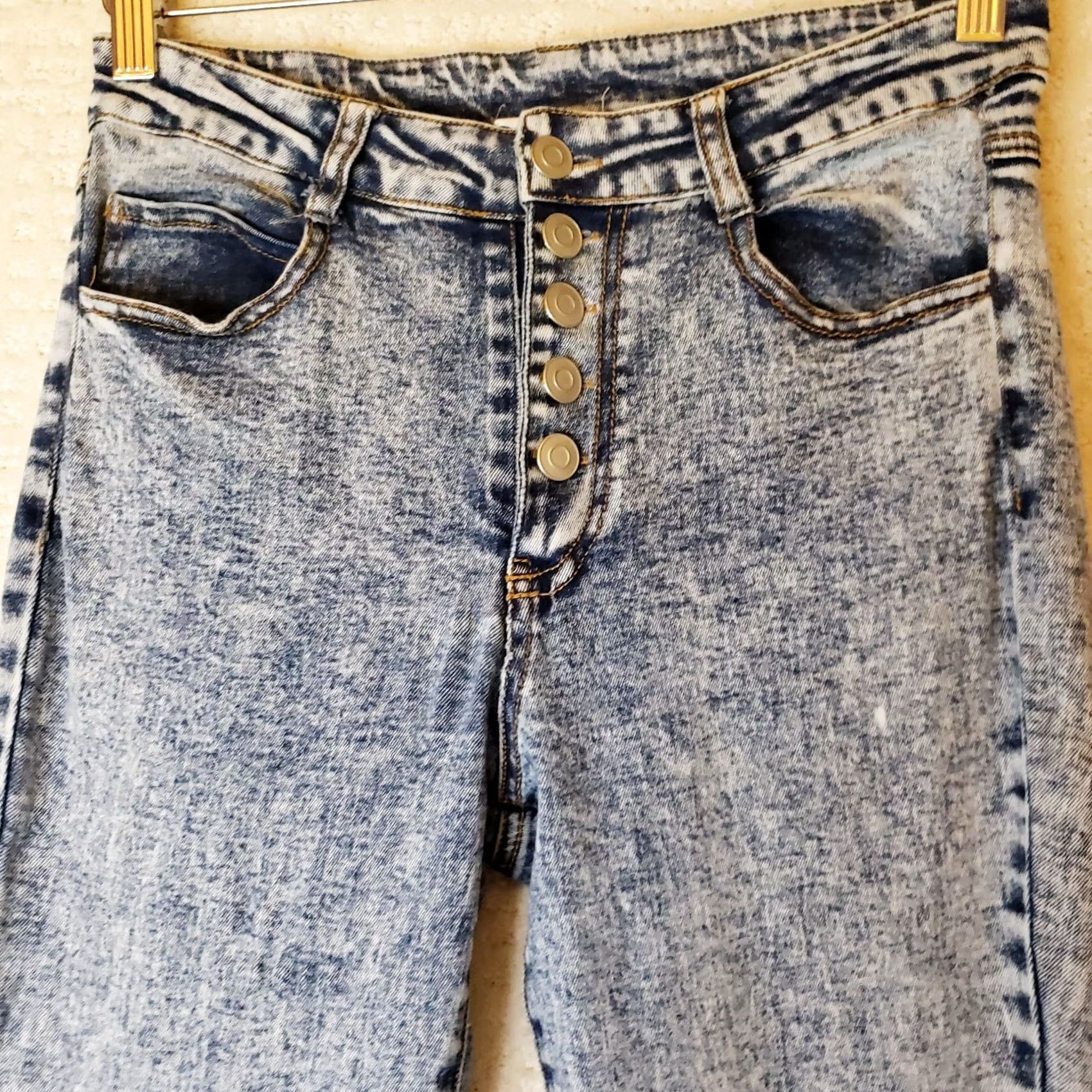 Denime Peach Love California Flare Denim Jeans Blue SZ M STARS! Size 32" / US 10 / IT 46 - 4 Thumbnail