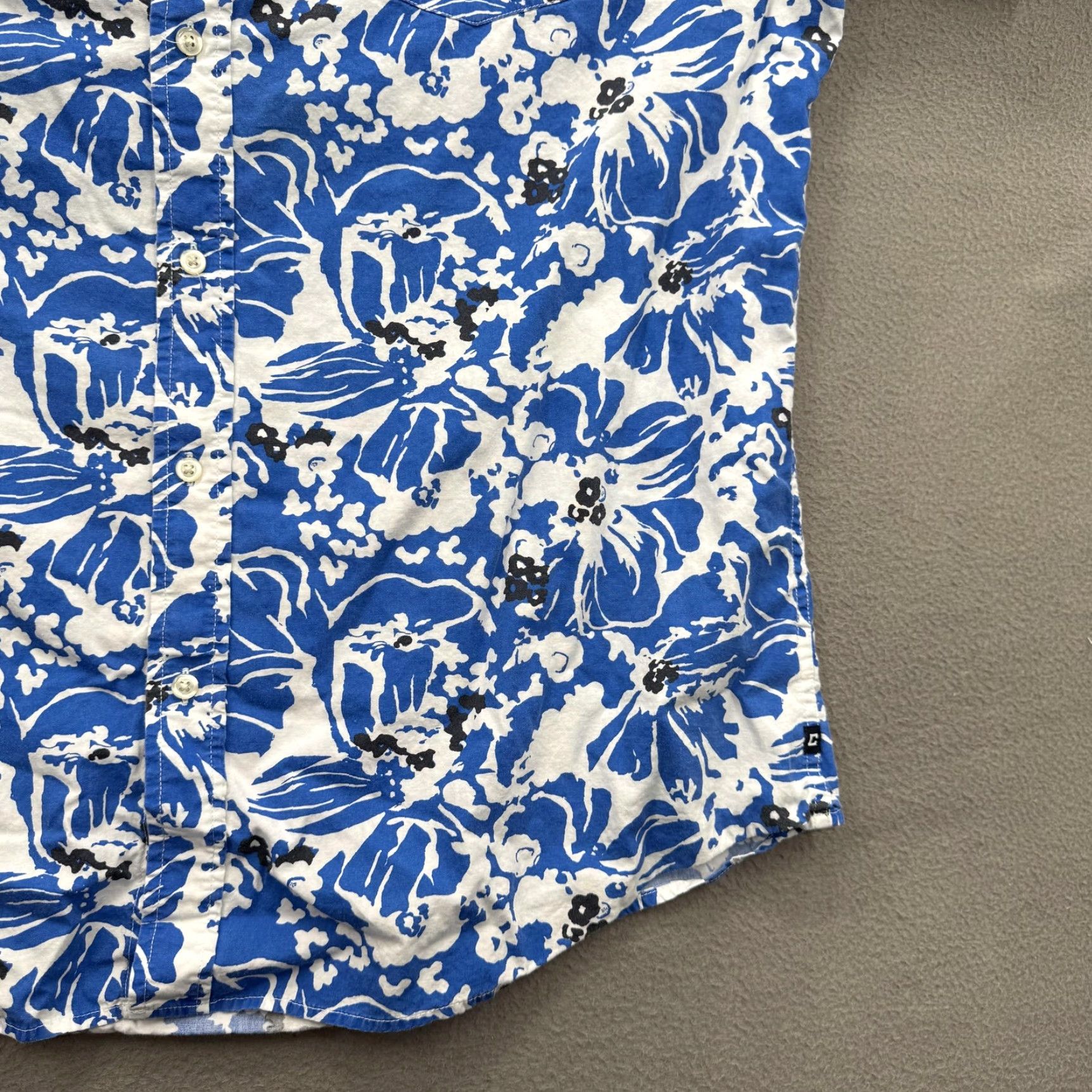 Chaps Chaps Shirt Mens XL Blue White Hawaiian Floral Short Sleeve Button Up Size US XL / EU 56 / 4 - 7 Thumbnail