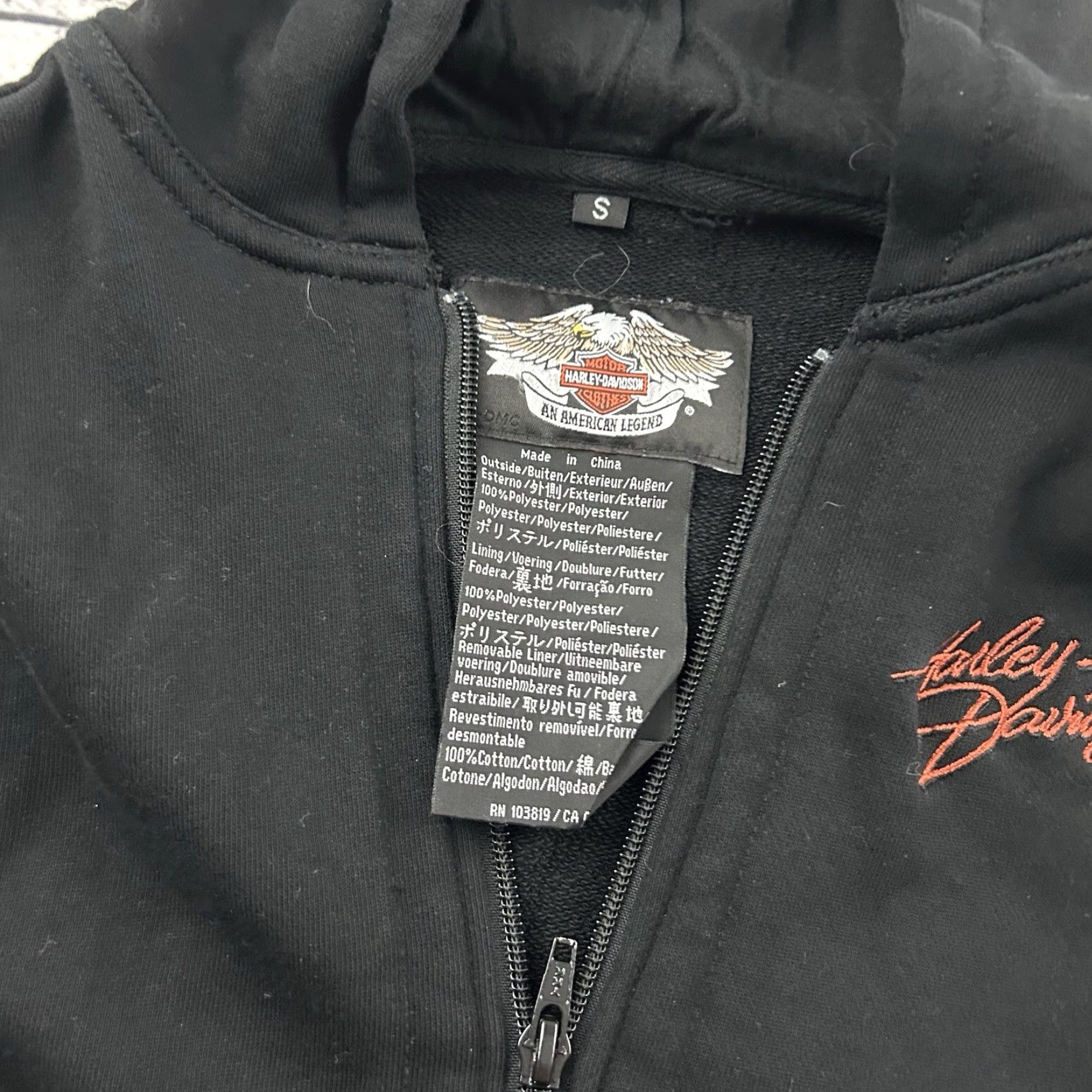 Harley Davidson Harley-Davidson Full Zip Hooded Vest Shirt Women S Black Harley-Davidson Vest Hooded Black Womens S Size S / US 4 / IT 40 - 2 Thumbnail