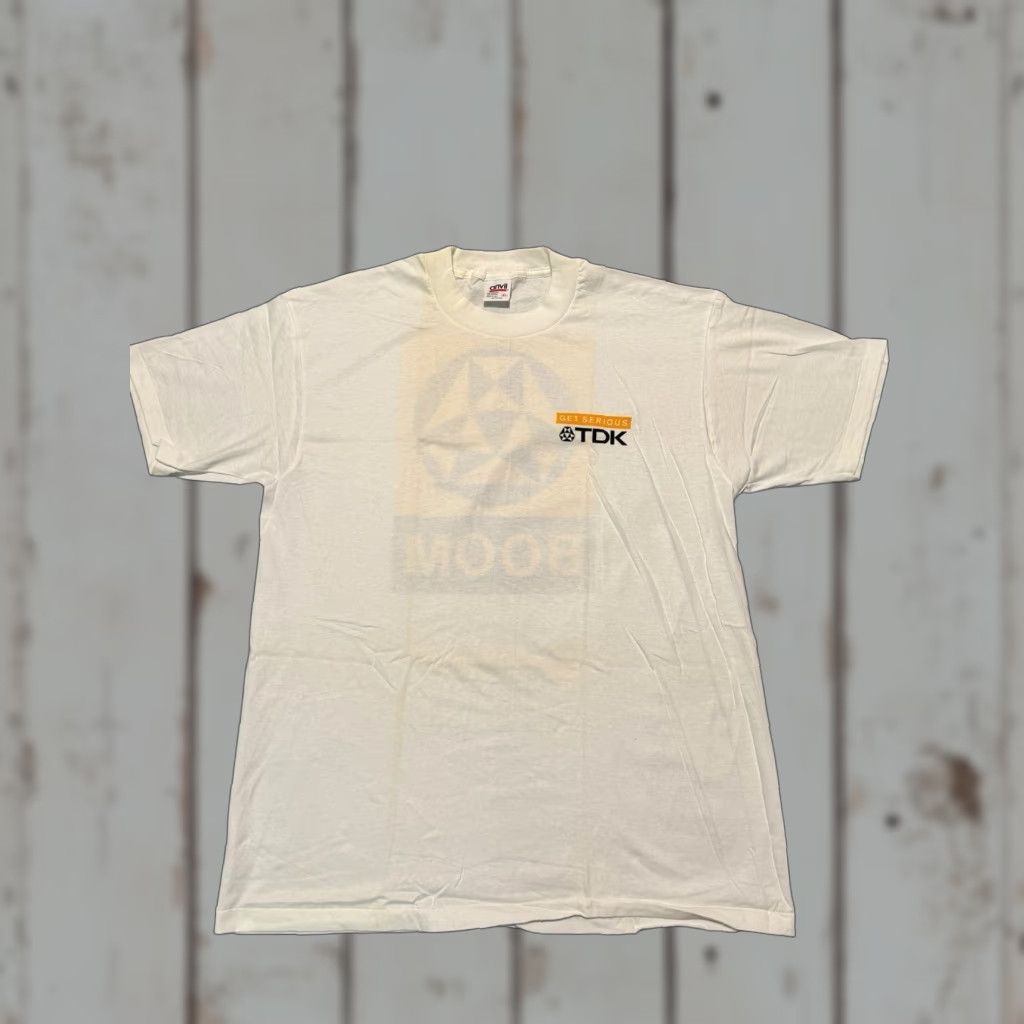Anvil VINTAGE TDK Electronics Cassette Tape Spinal Tap Single Stitch XL Tee Shirt Men White 1990s 90s Graphic Print Rock Punk Grunge Hipster Metal Size US XL / EU 56 / 4 - 1 Thumbnail