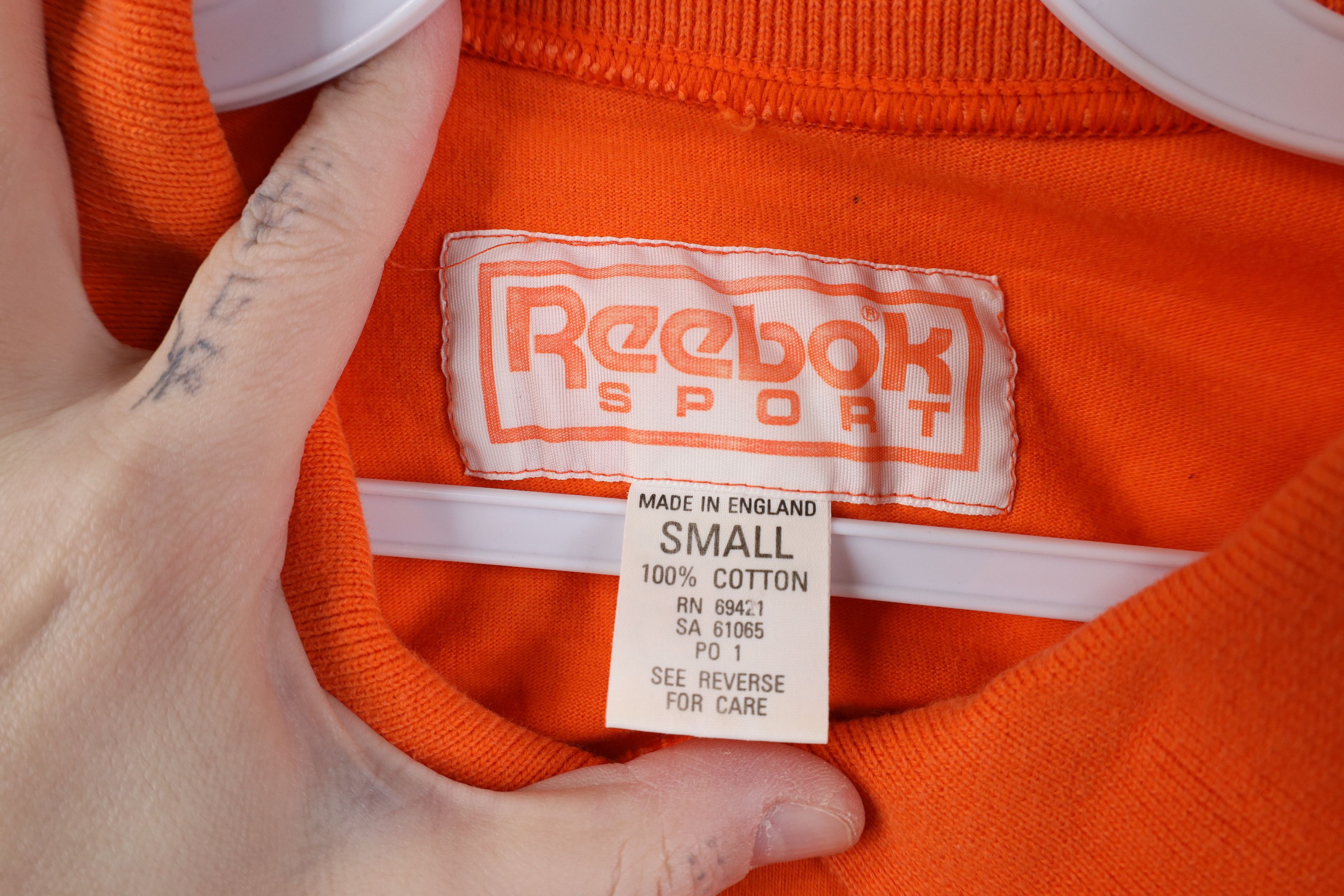 Reebok Vintage 90s Reebok Sport Spell Long Sleeve Rugby Polo Orange Size US S / EU 44-46 / 1 - 12 Thumbnail