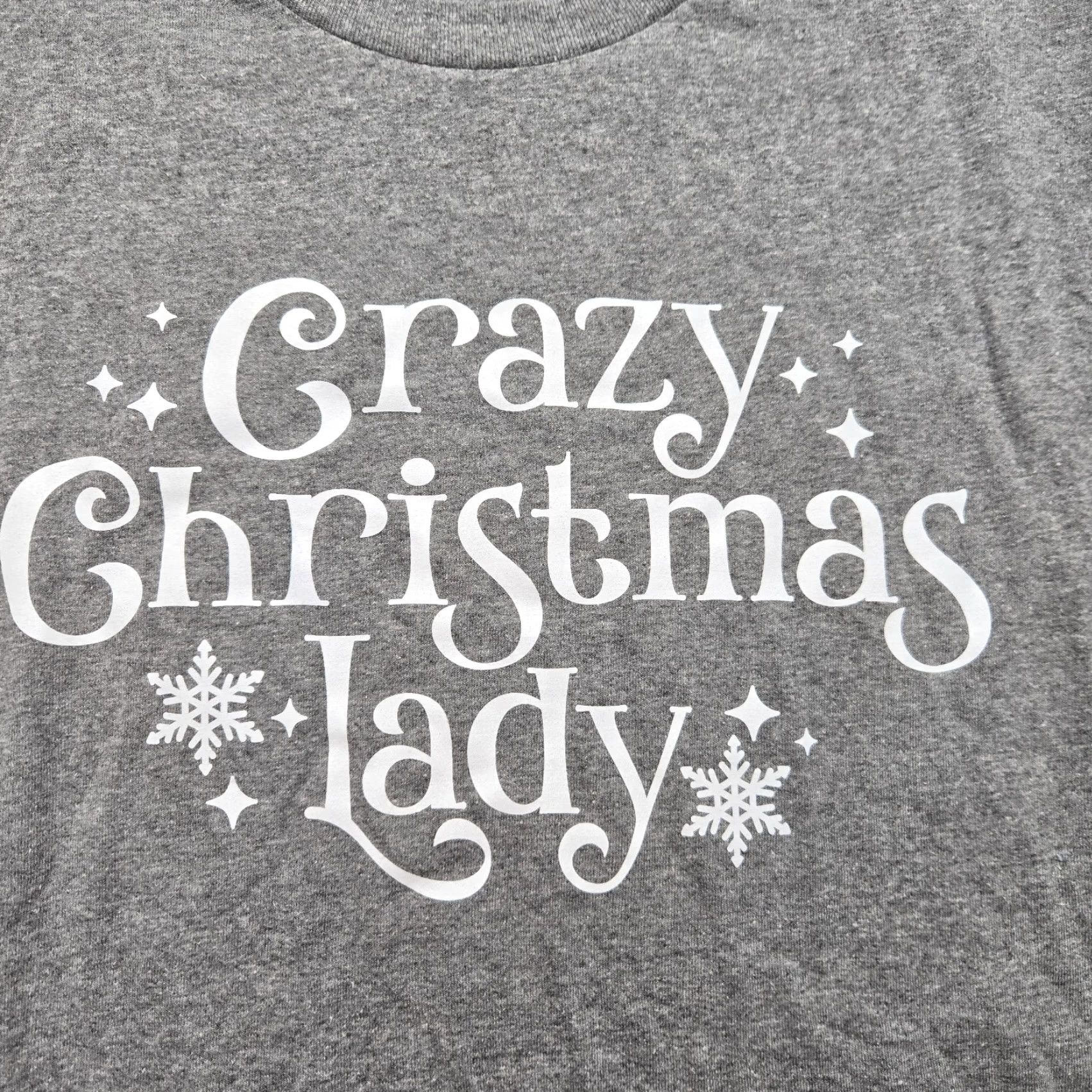 Gildan VINTAGE Crazy Christmas Lady Shirt Adult Women 3XL Gray Cotton Gildan T-Shirt Christmas Women's 3XL Shirt Size XXL / US 16-18 / IT 52-54 - 2 Thumbnail