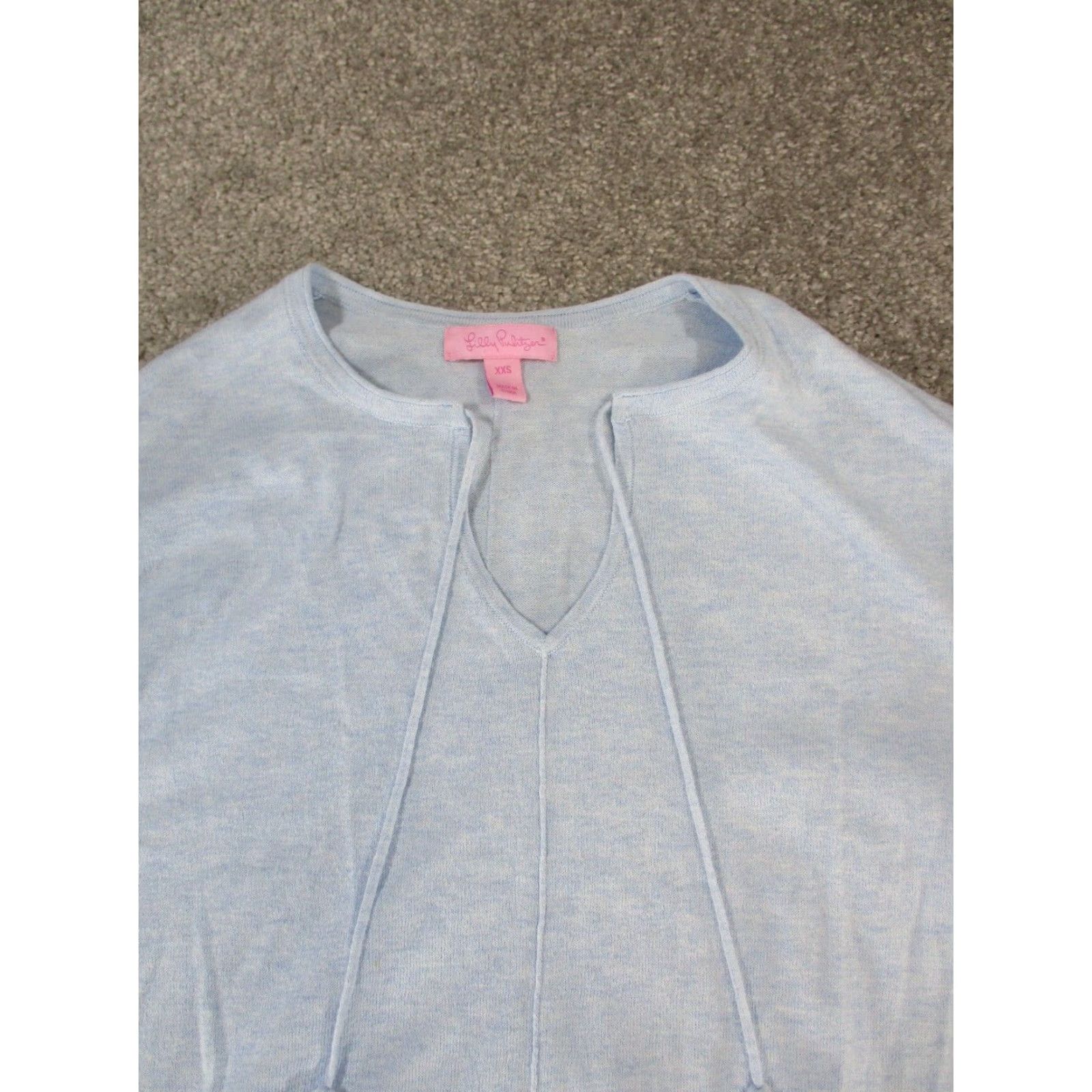 Lilly Pulitzer VINTAGE Lilly Pulitzer Sweater Womens XXS Blue Cotton Pullover Long Sleeve V-Neck Knitted Shirt Womens Size XXS / US 00 / IT 34 - 2 Thumbnail