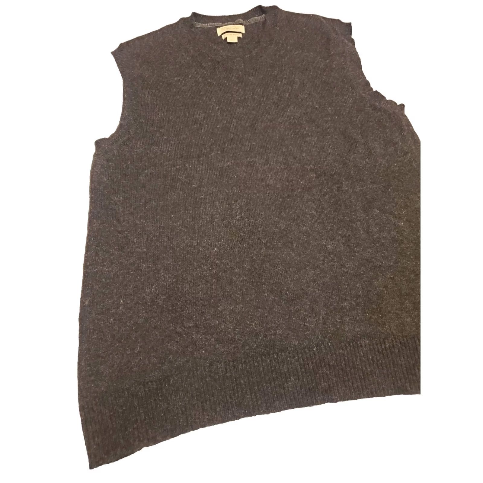 Banana Republic Banana Republic Vest Mens L Dark Gray Angora Cashmere Cotton Knit V-Neck Sleeveless Regular Fit Wool Blend Luxury Size US L / EU 52-54 / 3 - 2 Thumbnail