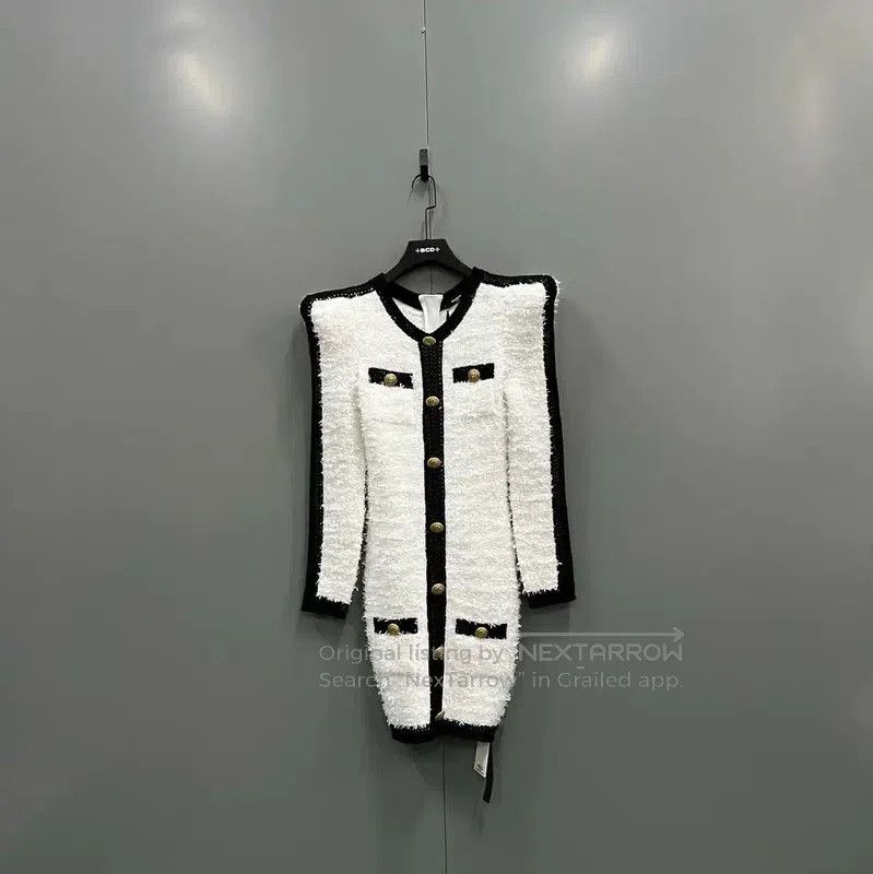 Balmain Balmain Summer White Long Sleeve Dress . Size XXS / US 00 / IT 34 - 1 Thumbnail