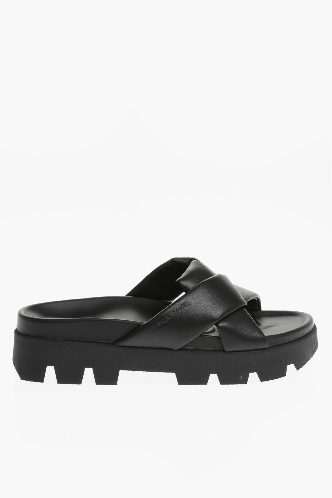 og1mm0724 Braided Leather Air Lug Slides in Black